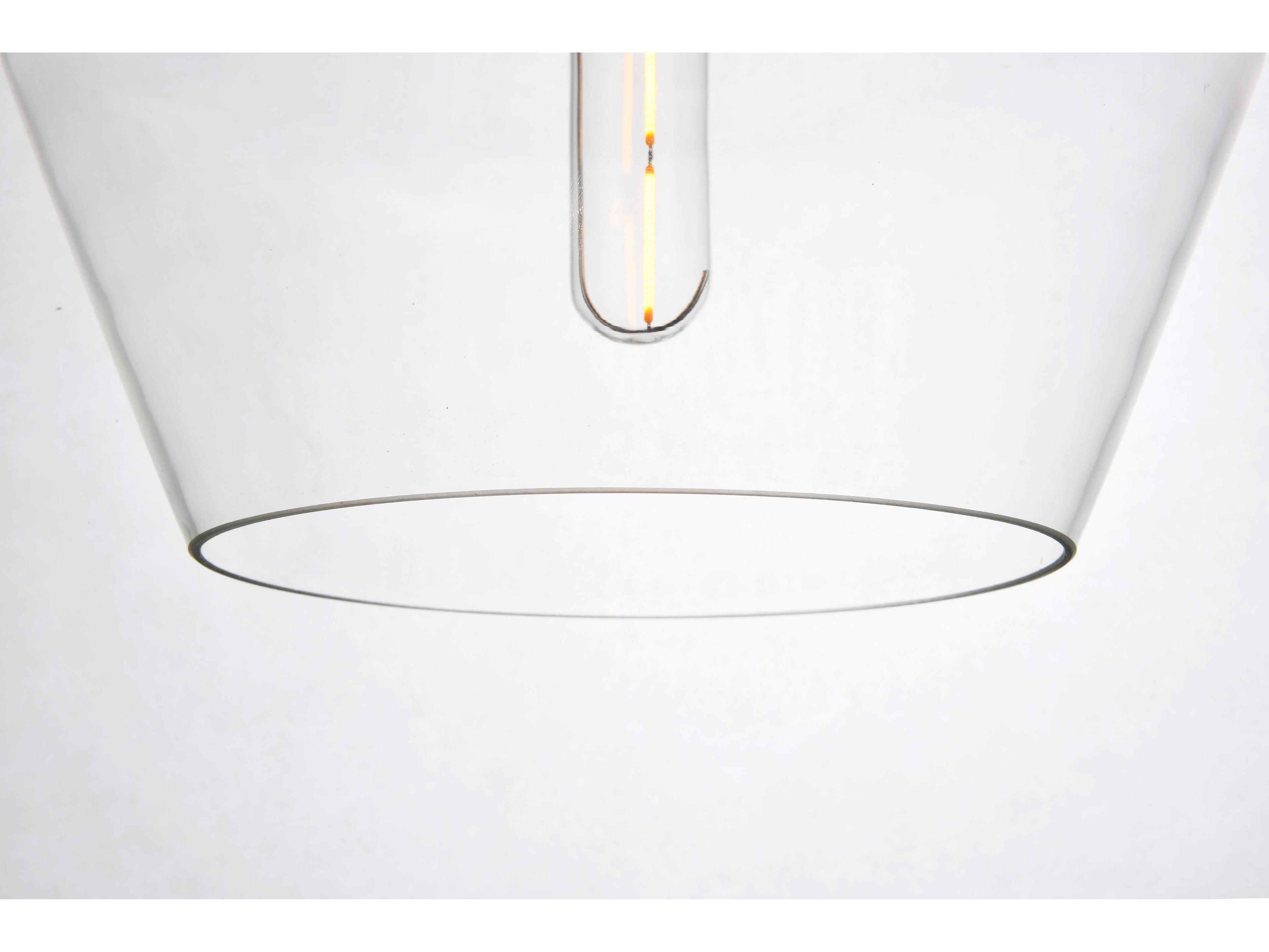 Elegant Lighting Placido 1-Light Black Glass Mini Pendant