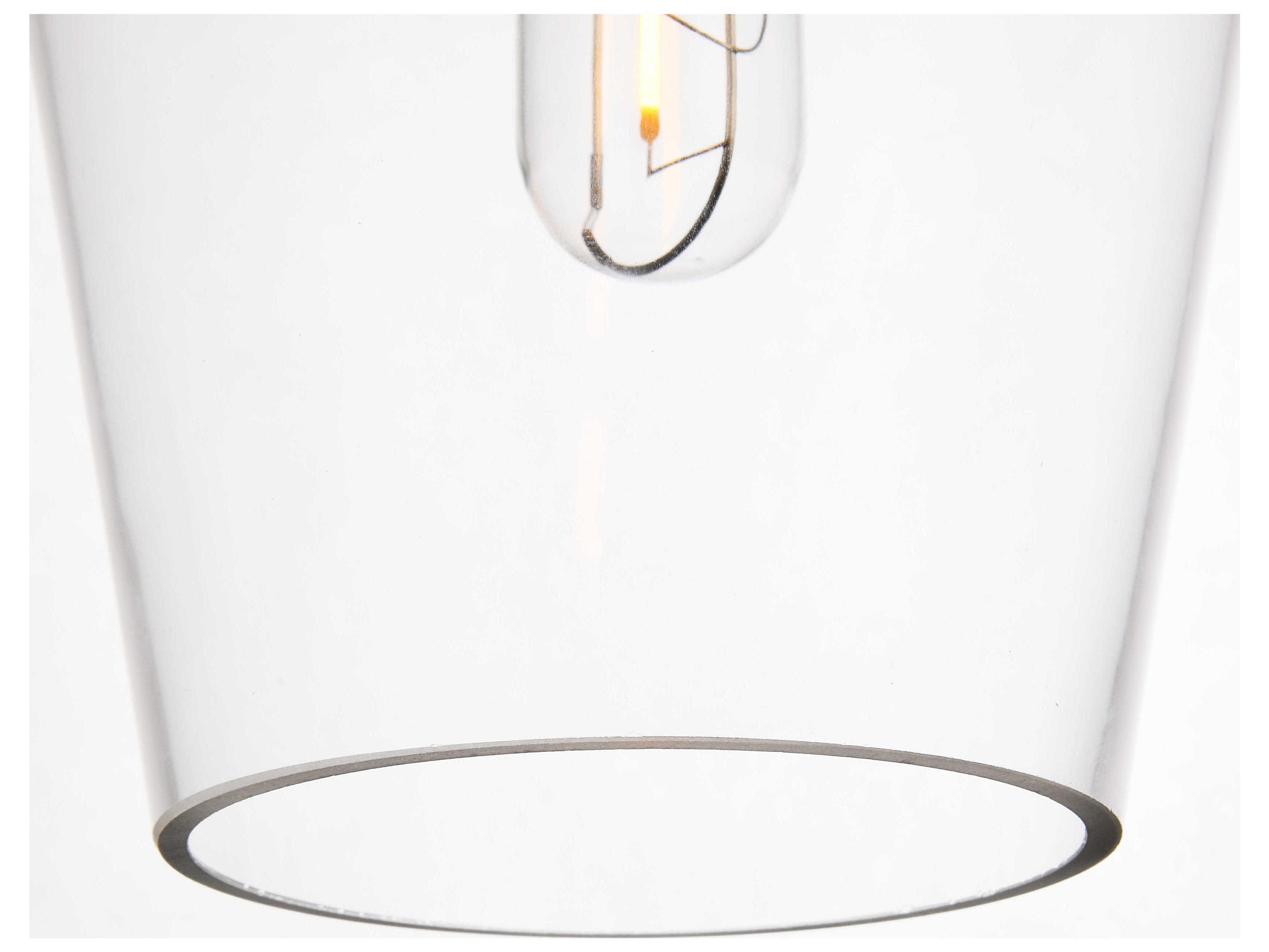 Elegant Lighting Placido 1-Light Black Glass Mini Pendant