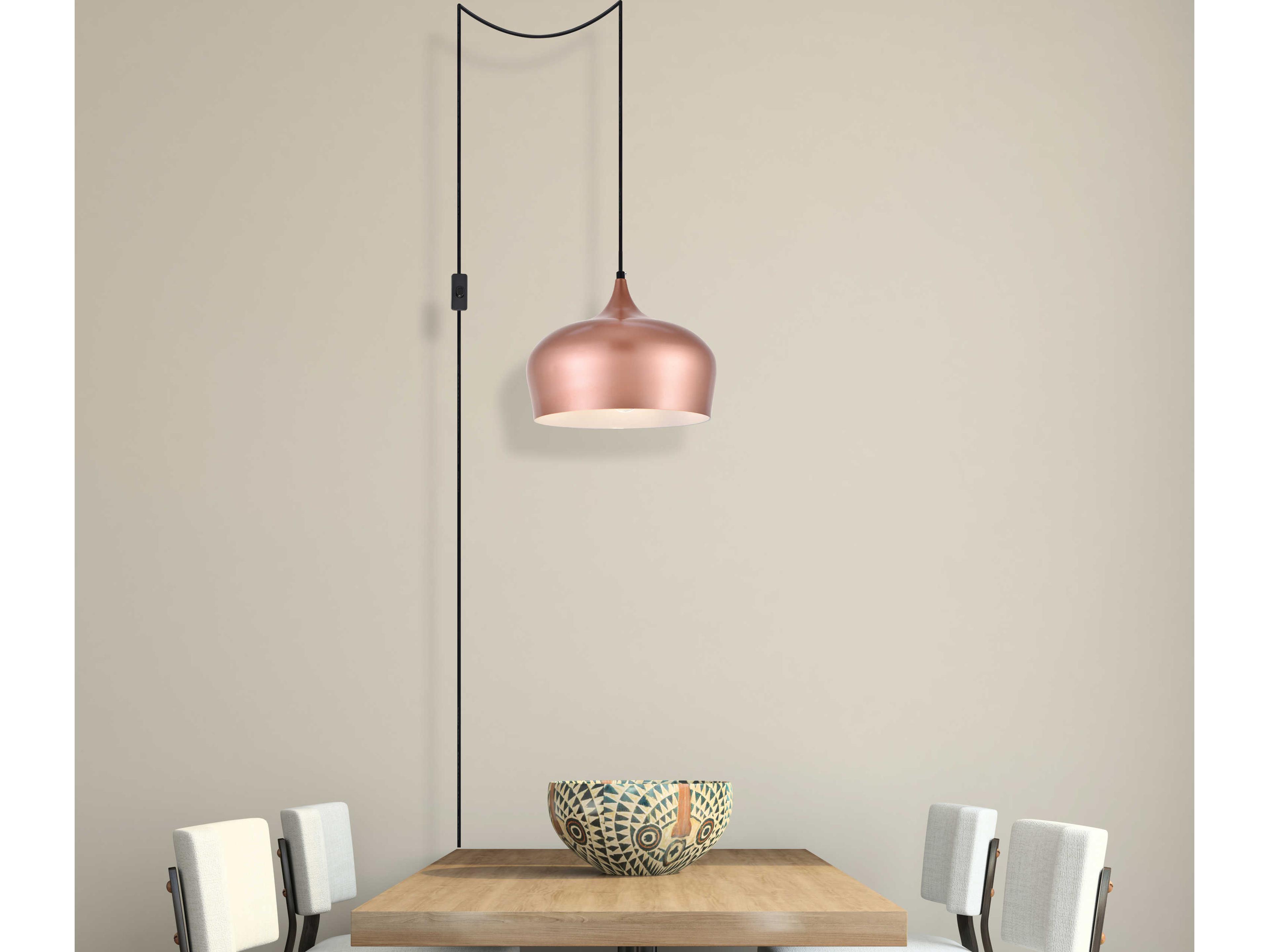 Elegant Lighting Nora 1-Light Honey Gold Bowl Pendant