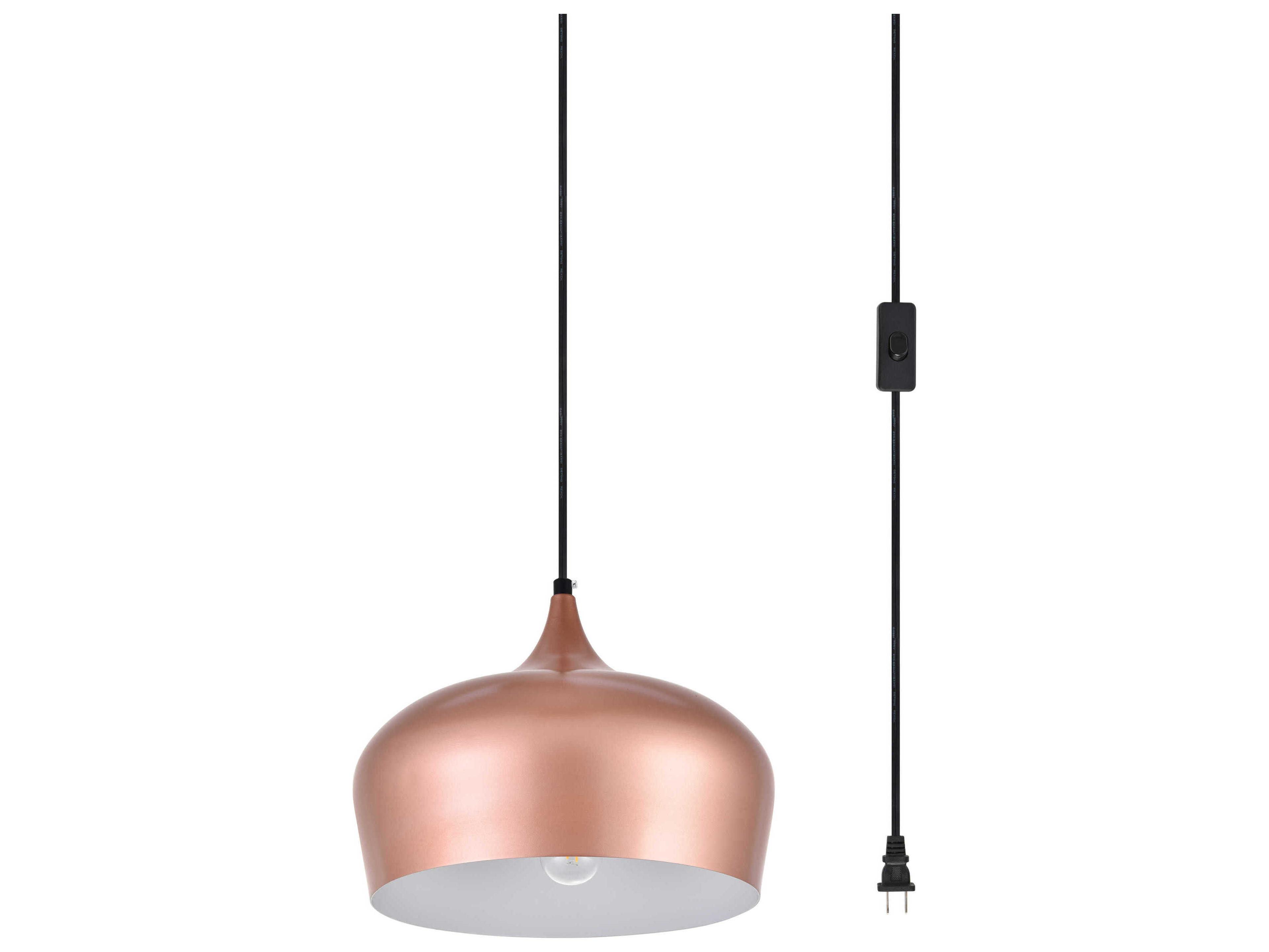 Elegant Lighting Nora 1-Light Honey Gold Bowl Pendant