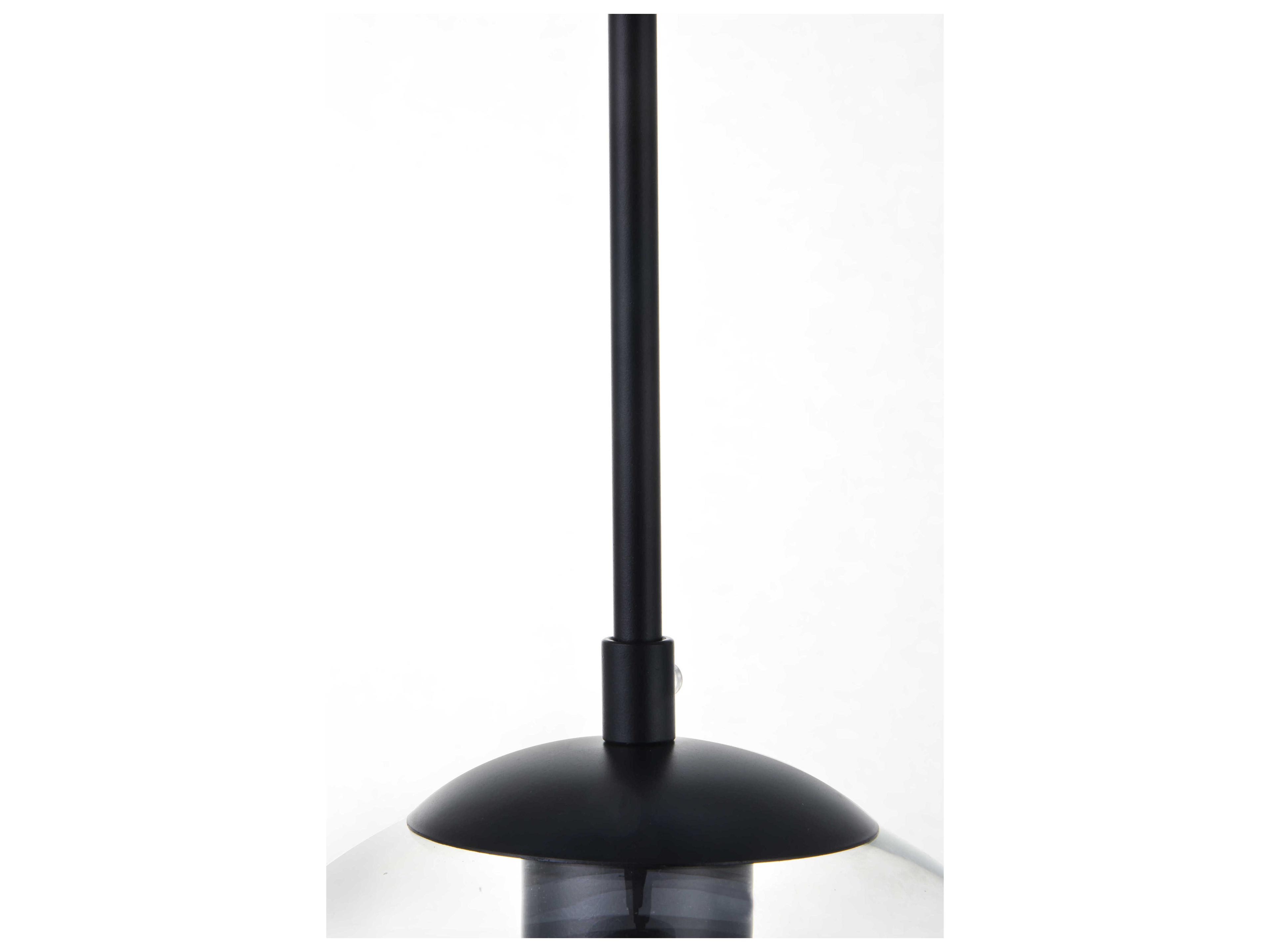 Elegant Lighting Baxter 1-Light Black Glass Globe Pendant