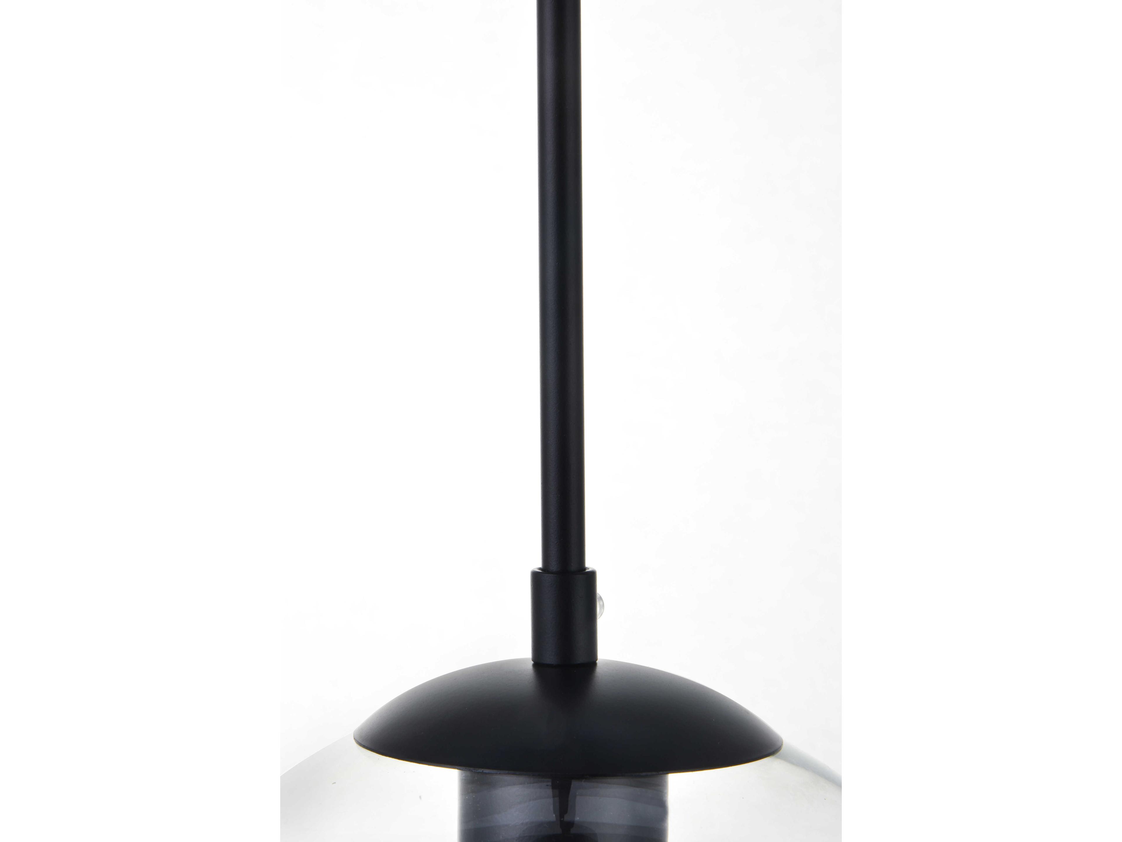 Elegant Lighting Baxter 1-Light Black Glass Globe Pendant