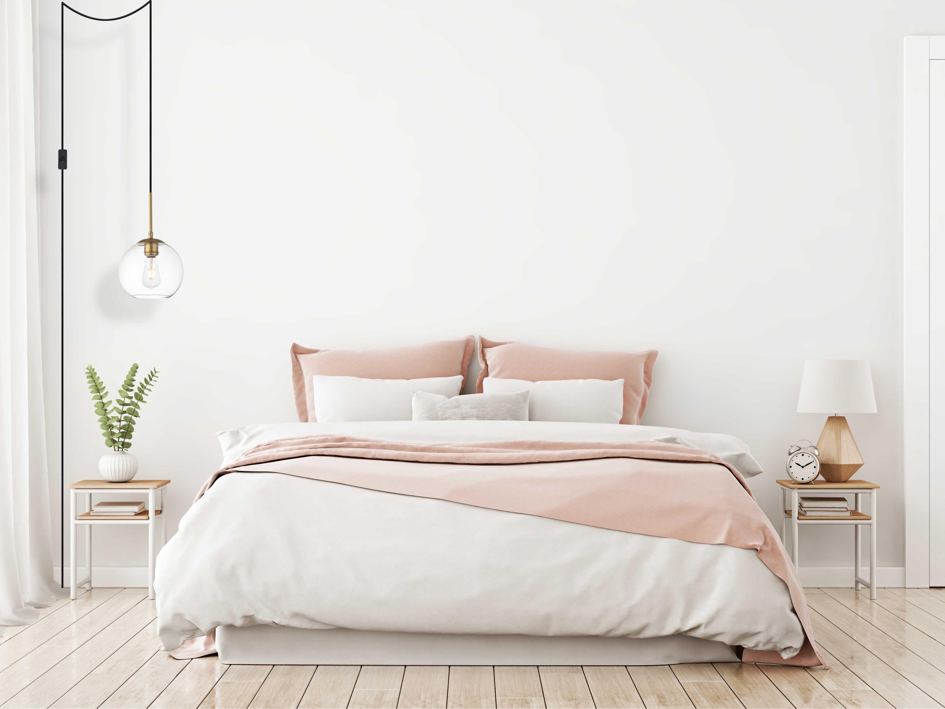 Elegant Lighting Baxter 1-Light Brass Clear Glass Globe Pendant