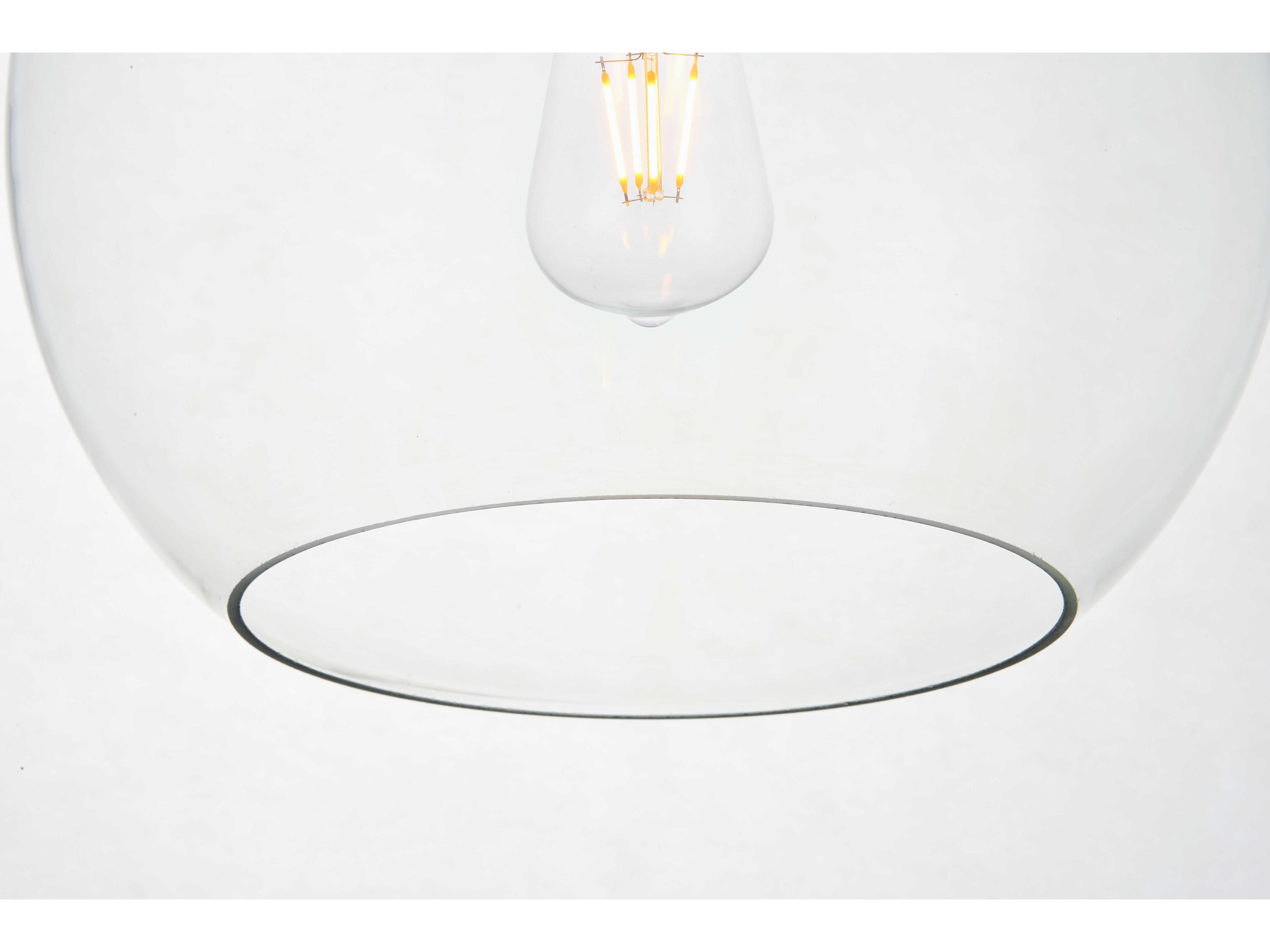 Elegant Lighting Baxter 1-Light Brass Clear Glass Globe Mini Pendant