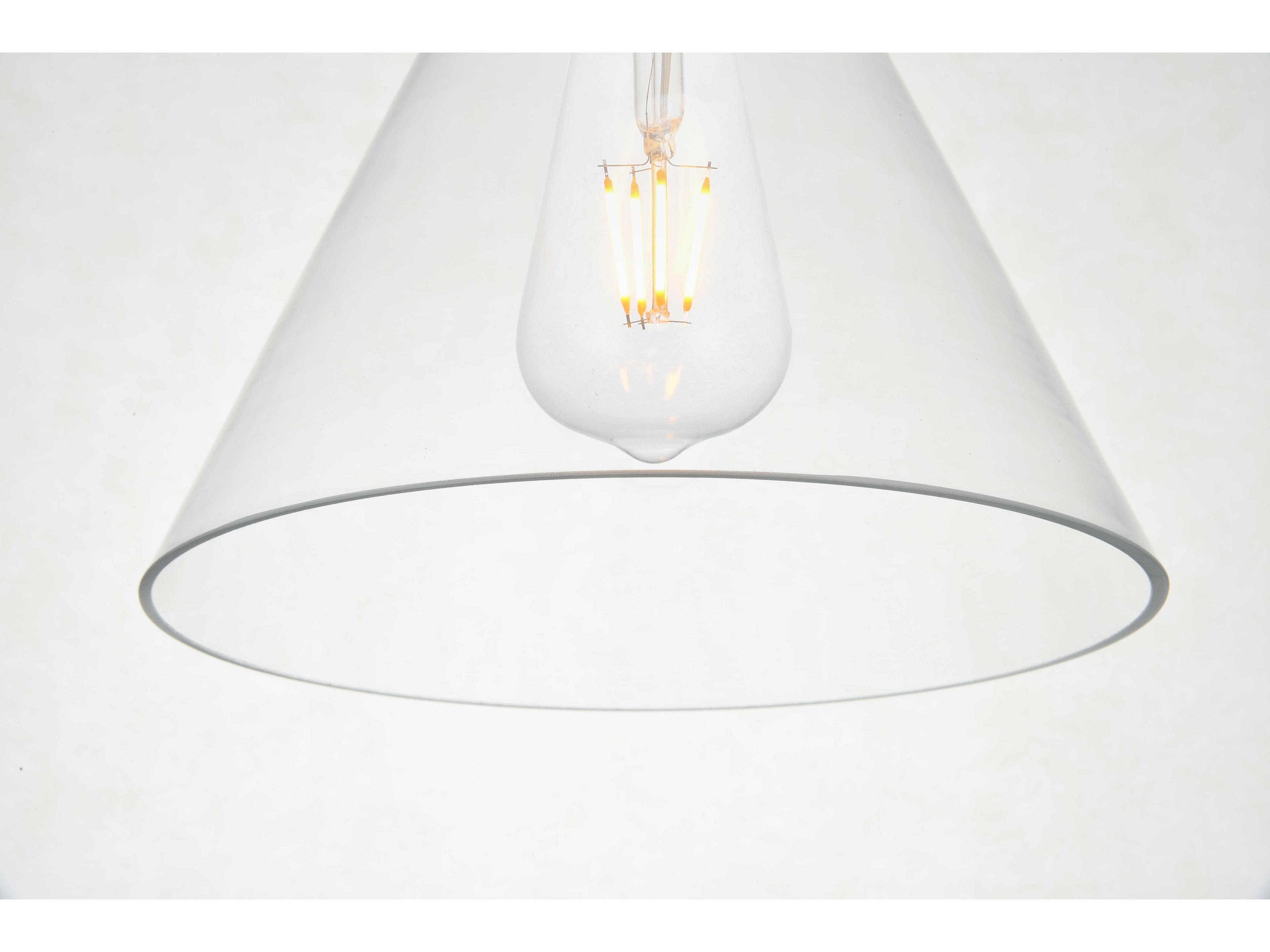 Elegant Lighting Destry 1-Light Black Glass Mini Pendant