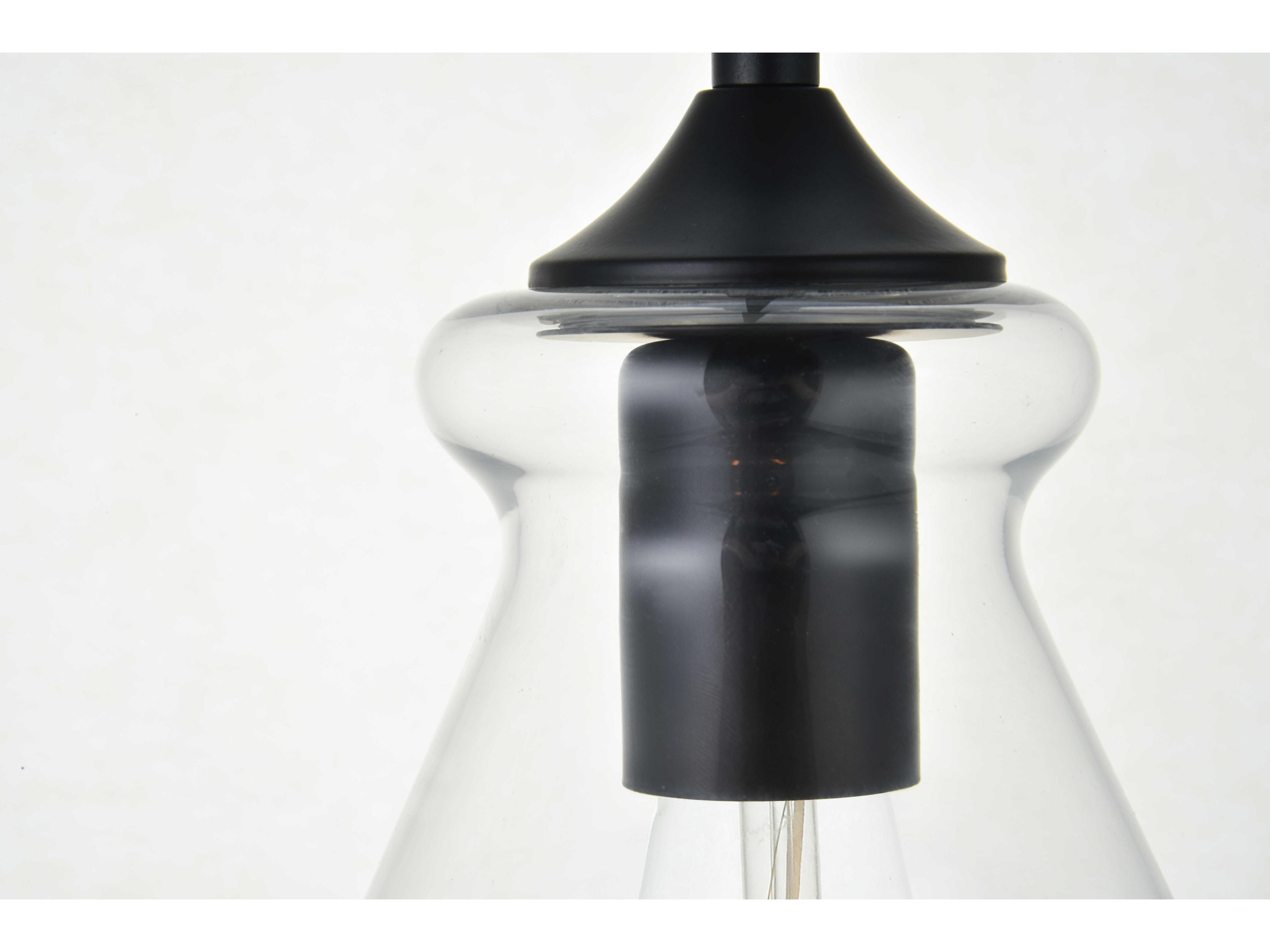 Elegant Lighting Destry 1-Light Black Glass Mini Pendant