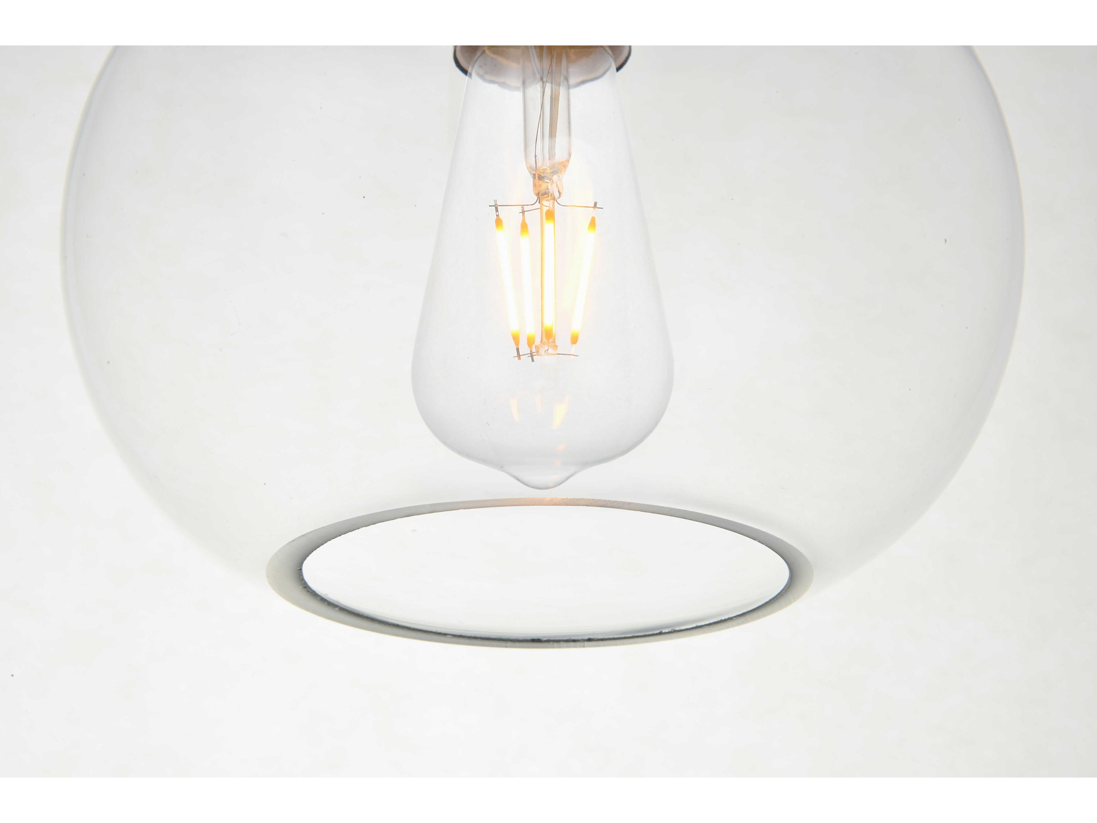 Elegant Lighting Destry 1-Light Black Glass Globe Mini Pendant