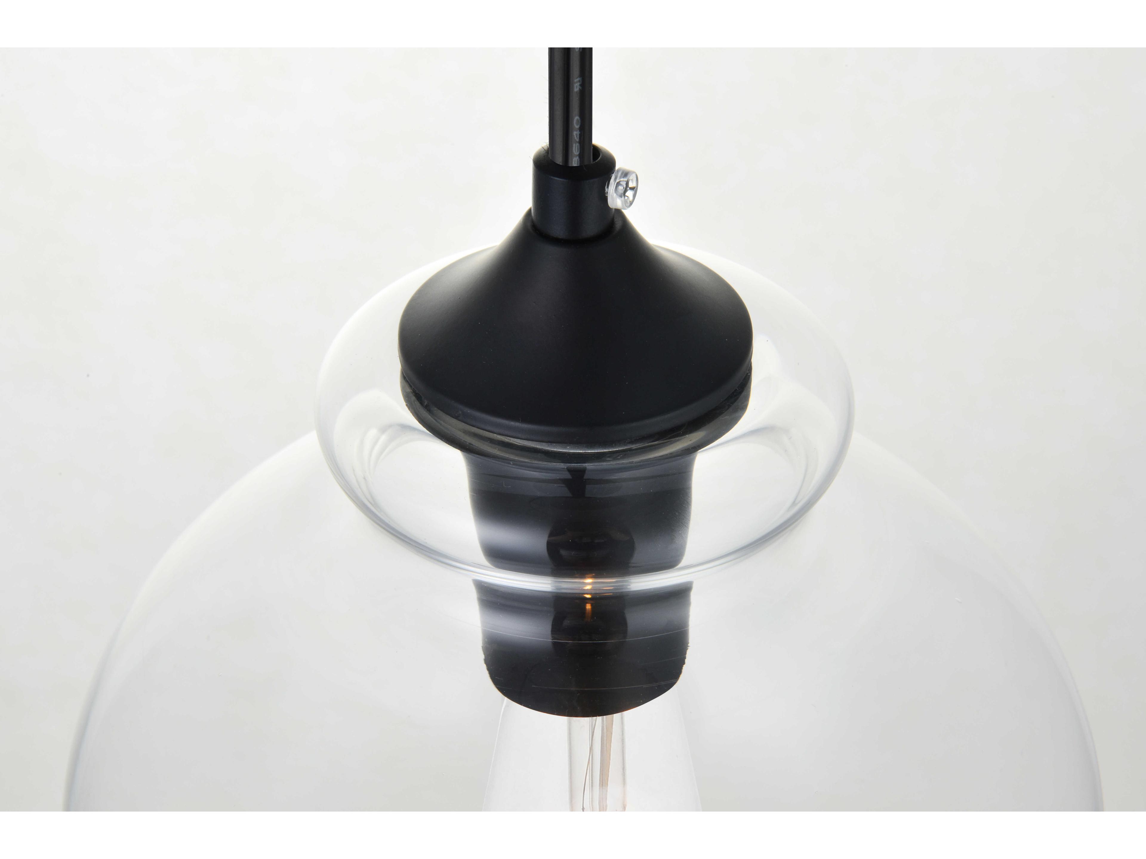 Elegant Lighting Destry 1-Light Black Glass Globe Mini Pendant