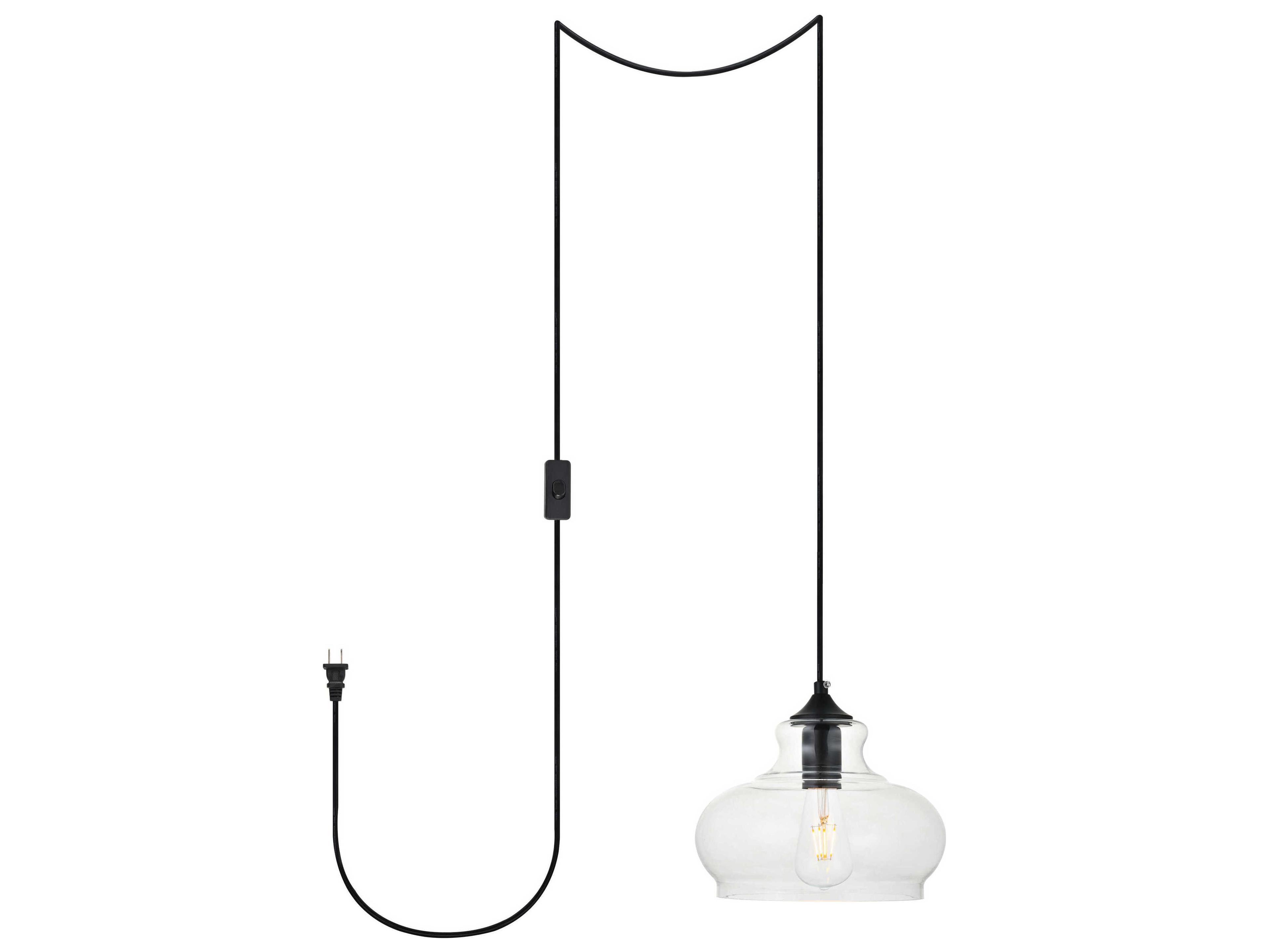 Destry 1-Light Black Glass Geometric Mini Pendant