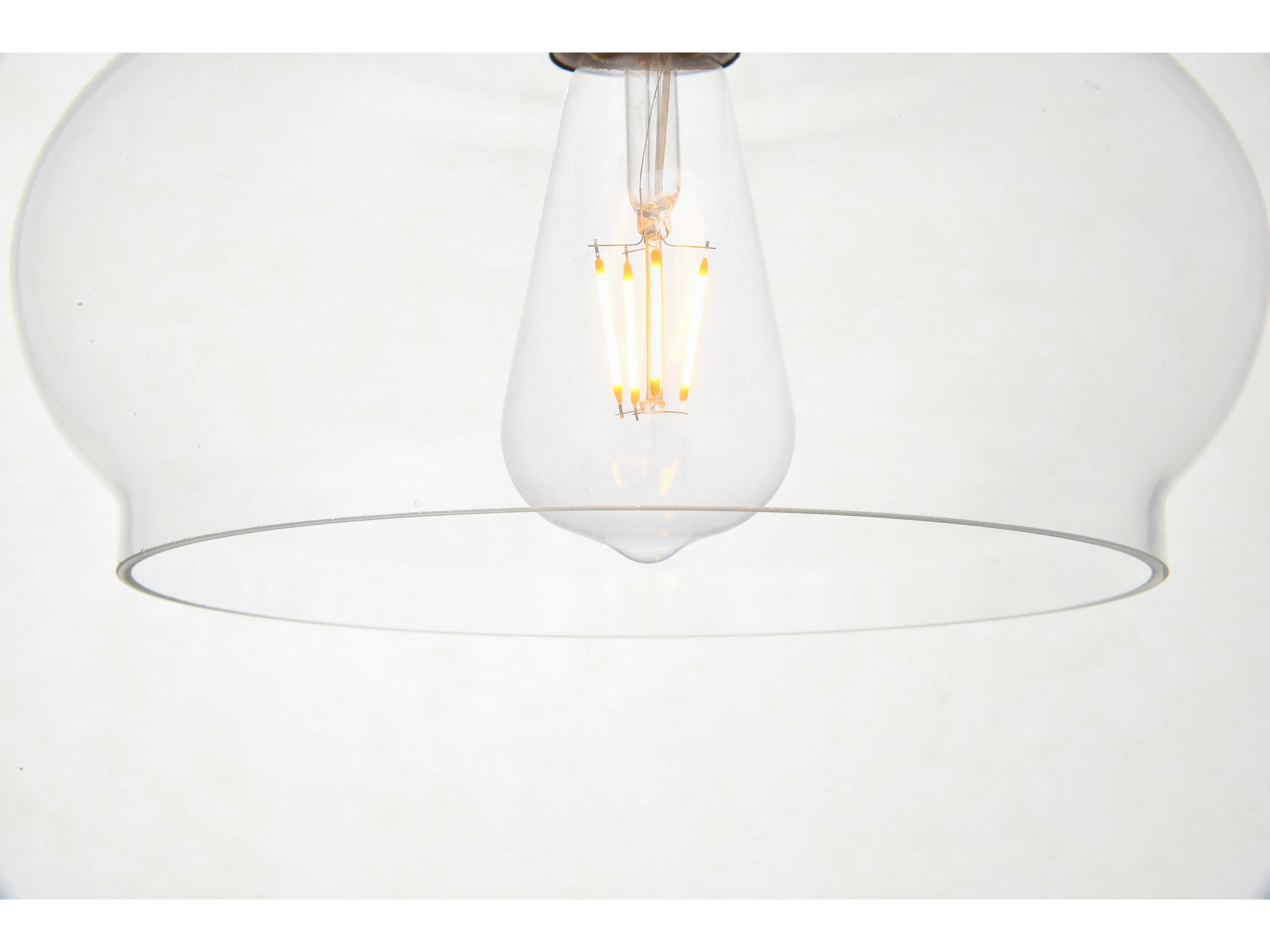 Elegant Lighting Destry 1-Light Black Glass Geometric Mini Pendant