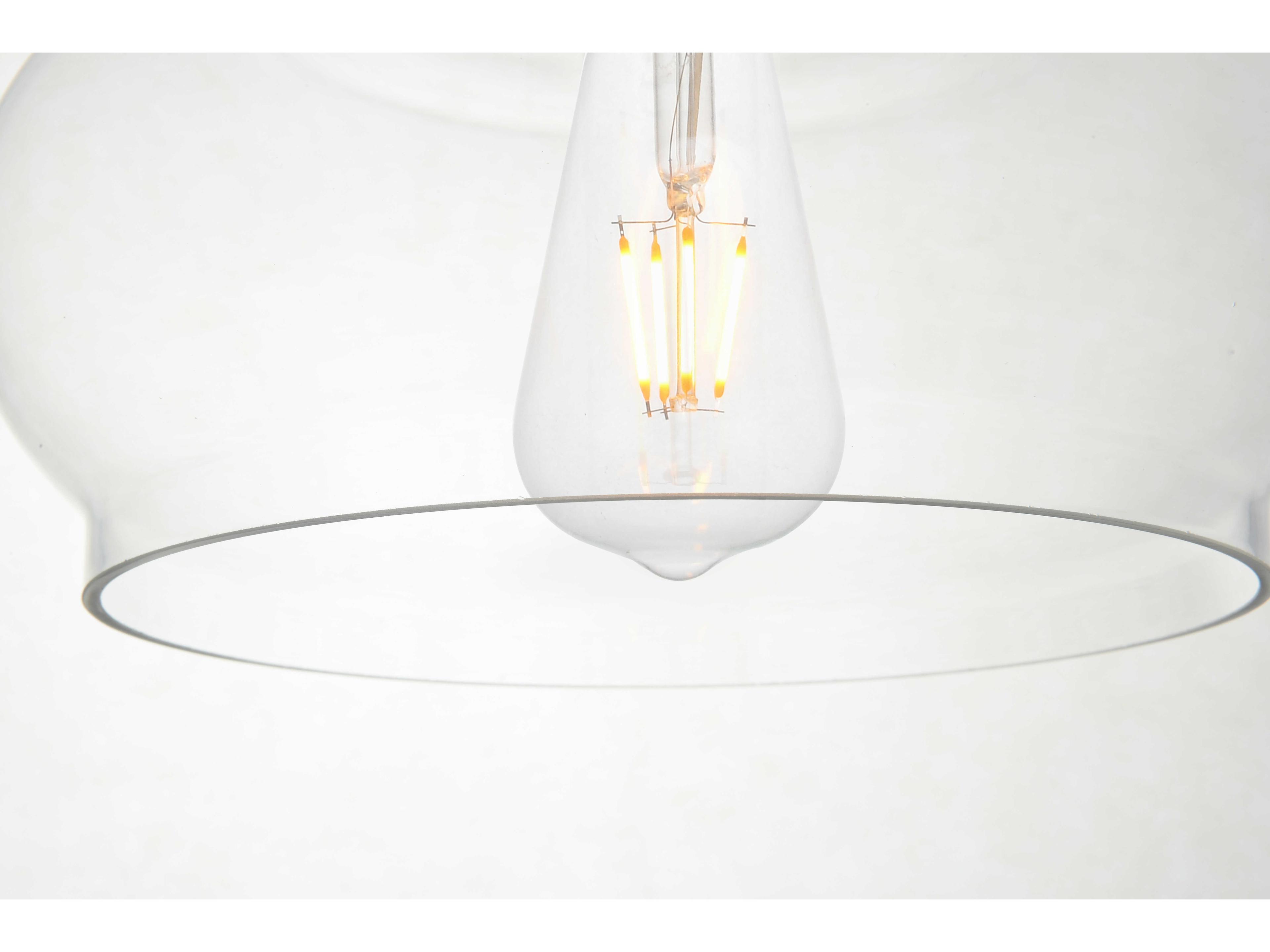 Elegant Lighting Destry 1-Light Brass Glass Geometric Mini Pendant