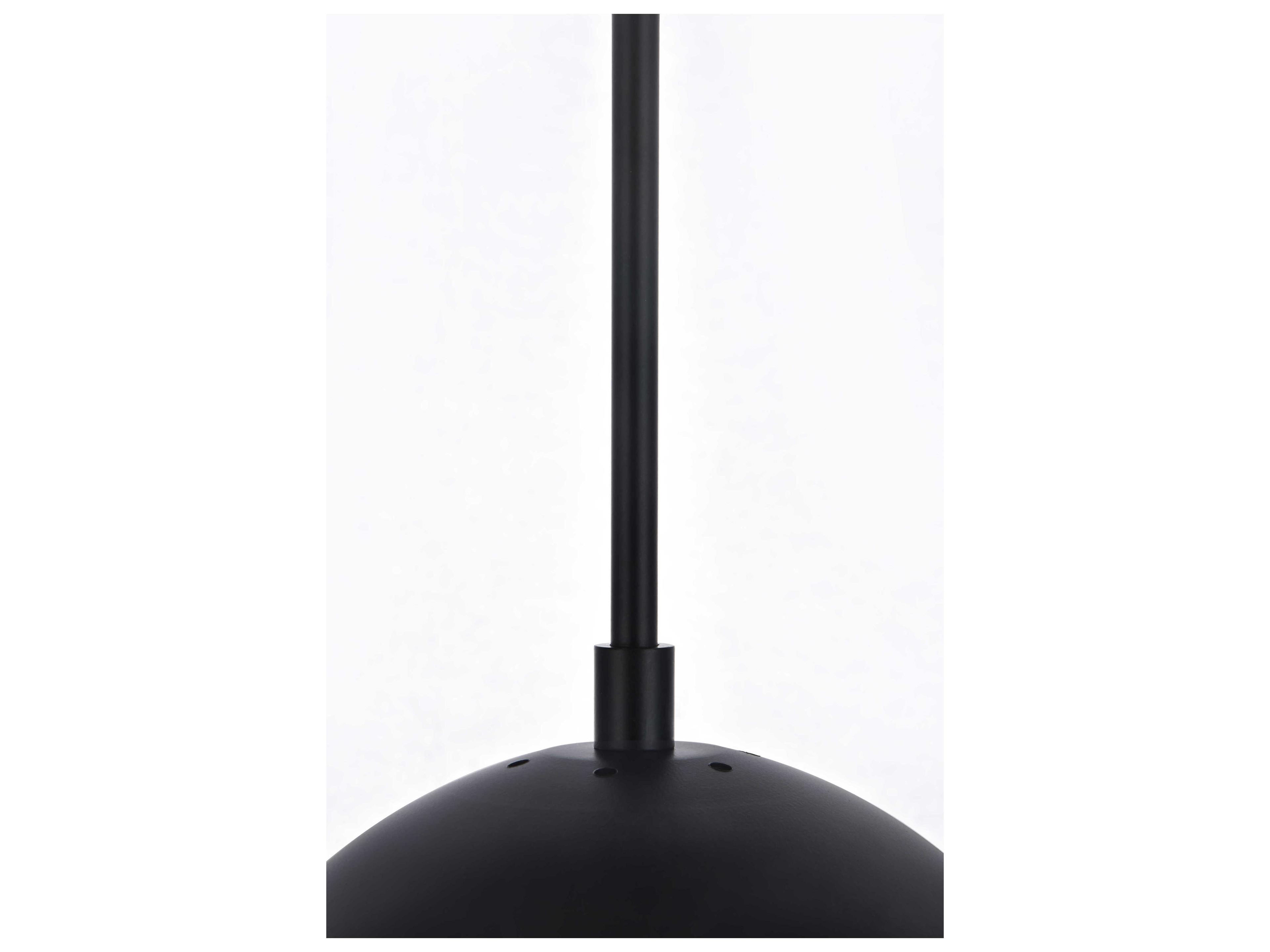 Elegant Lighting Eclipse 1-Light Black And Clear Glass Globe Mini Pendant