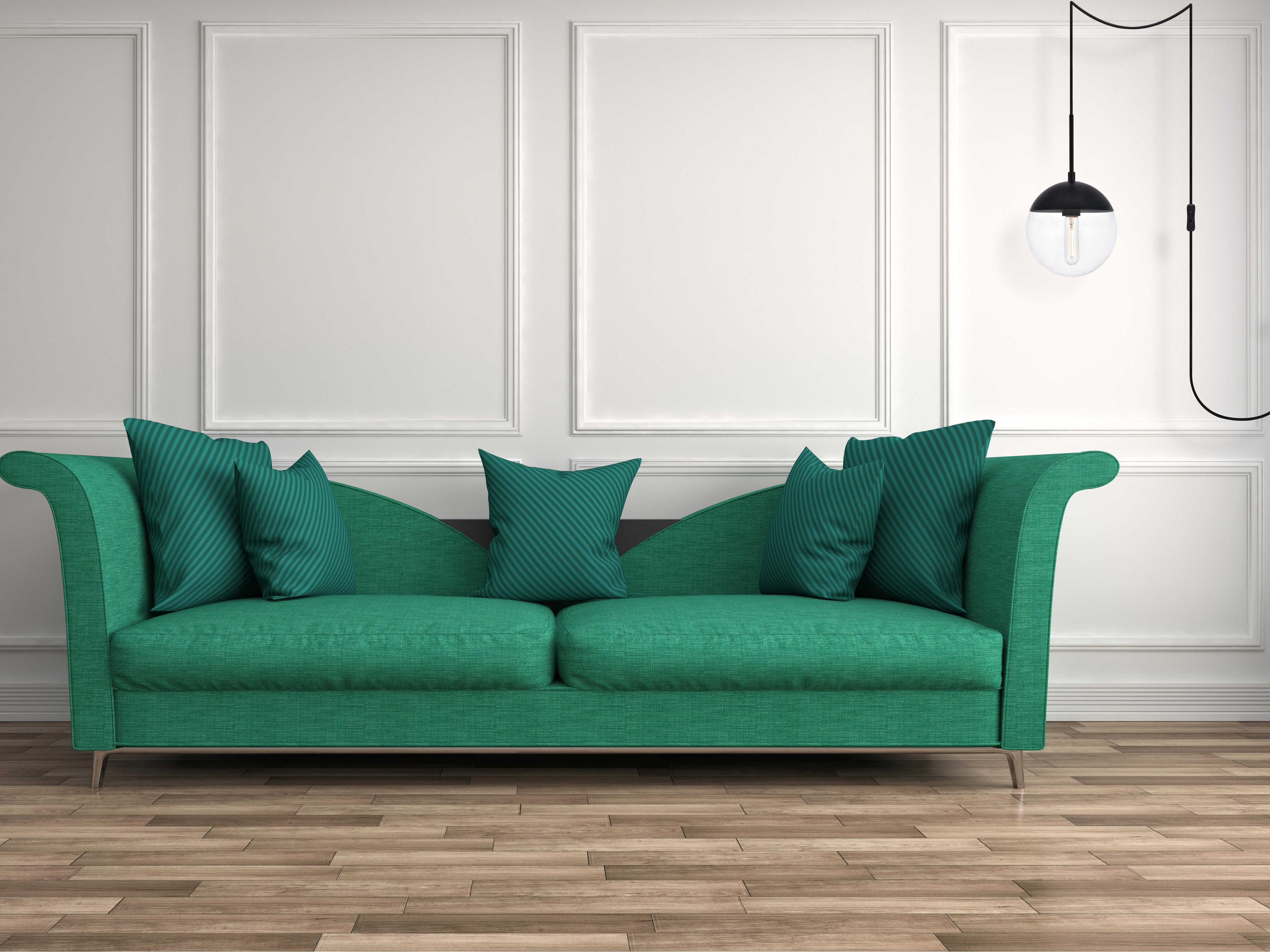 Elegant Lighting Eclipse 1-Light Black And Clear Glass Globe Mini Pendant