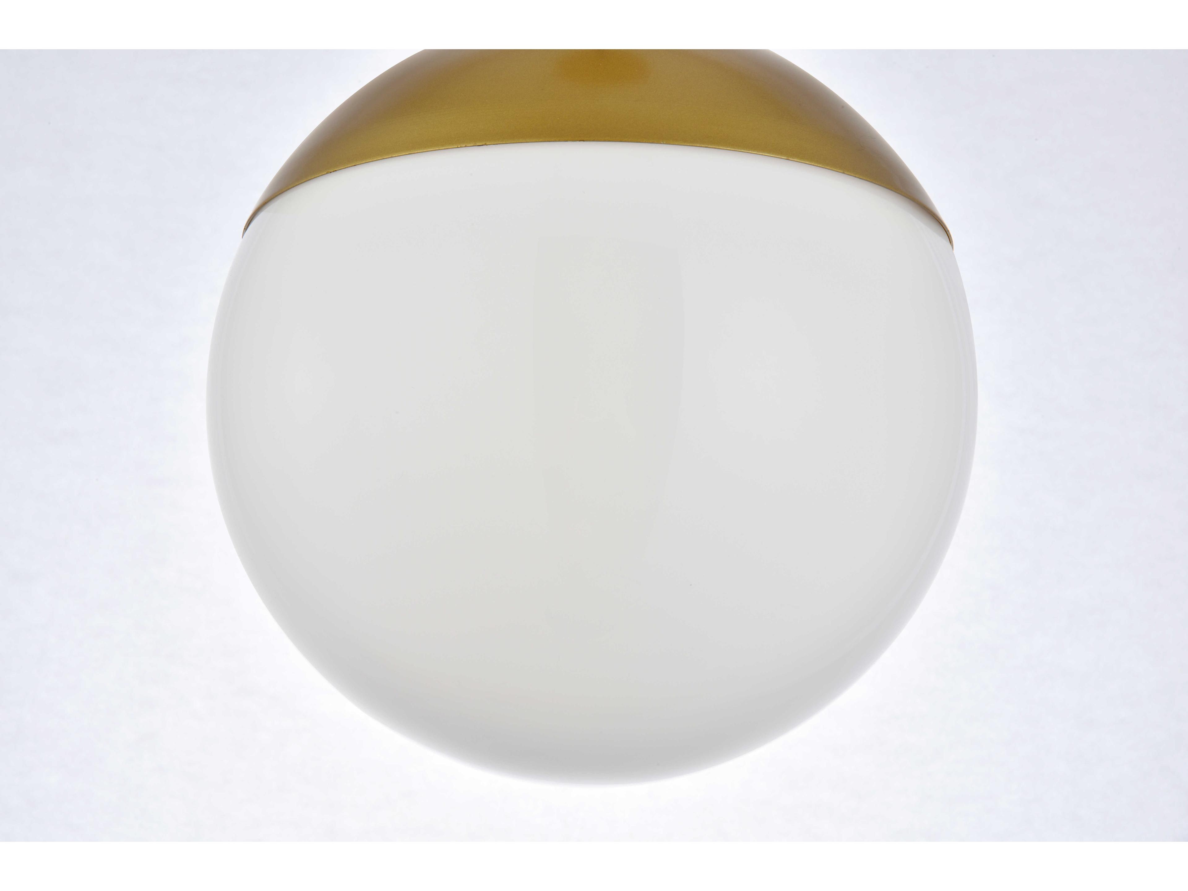 Elegant Lighting Eclipse 1-Light Brass And Frosted White Glass Globe Mini Pendant