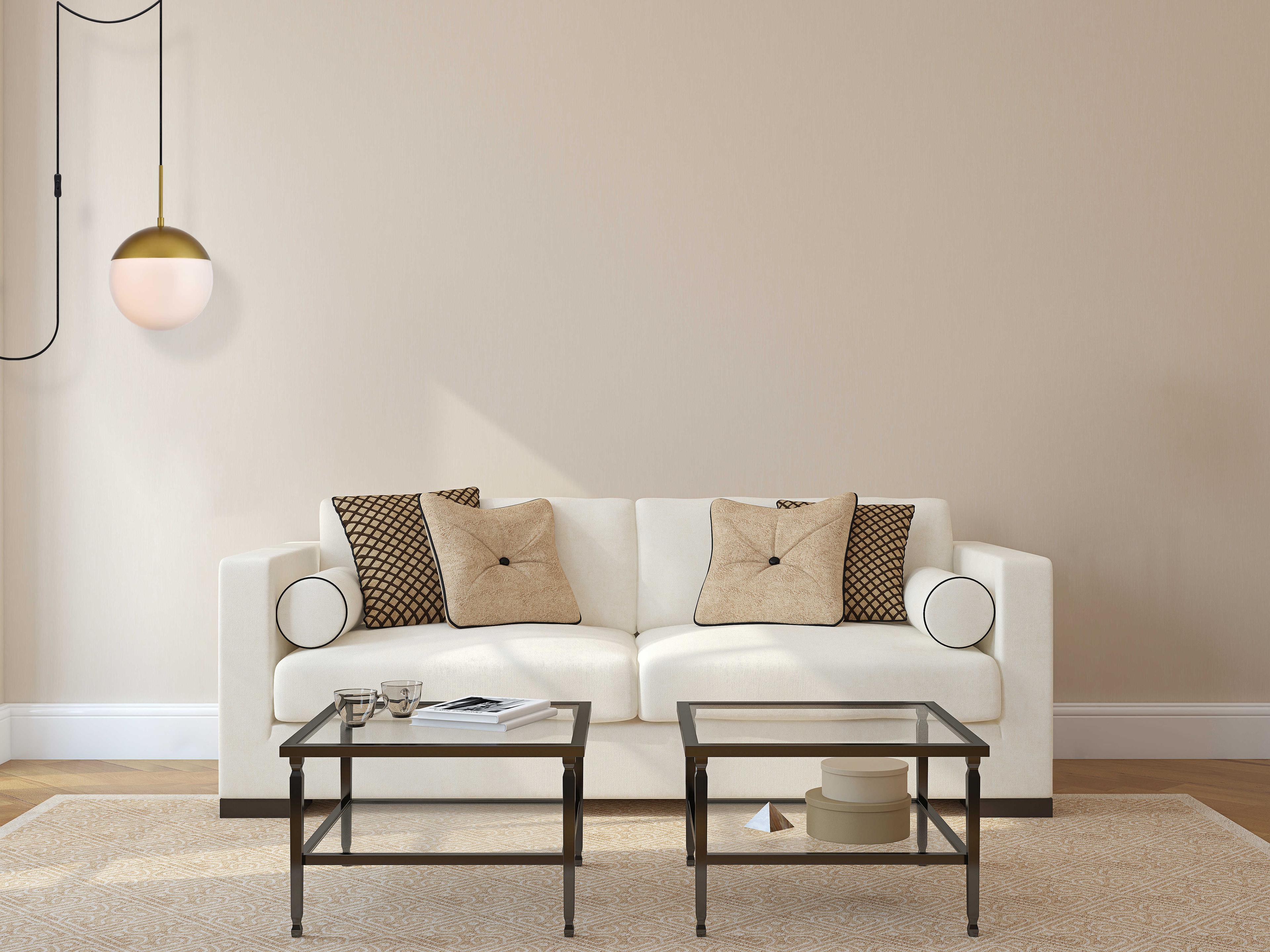 Elegant Lighting Eclipse 1-Light Brass And Frosted White Glass Globe Mini Pendant