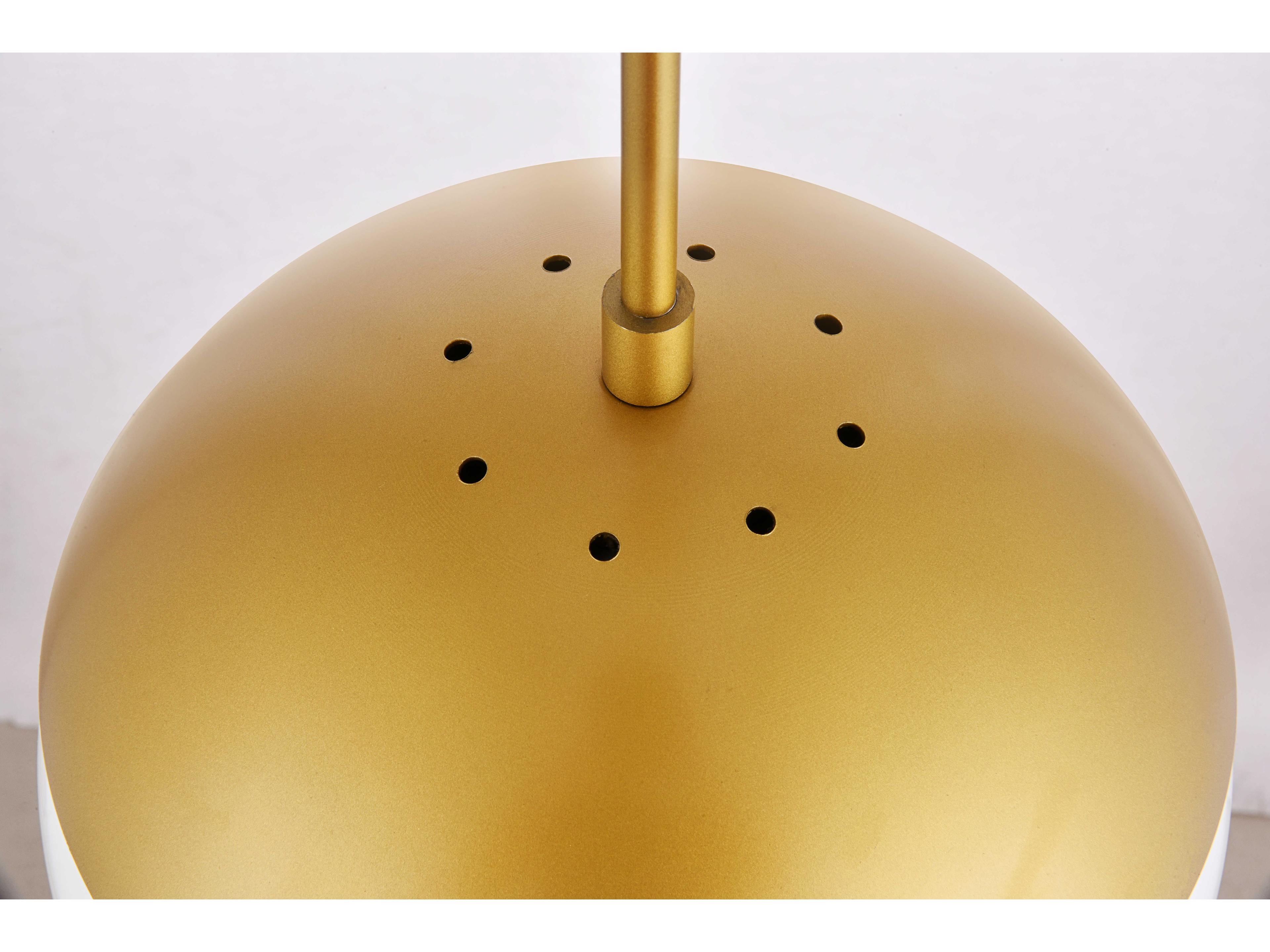 Elegant Lighting Eclipse 1-Light Brass And Frosted White Glass Globe Mini Pendant