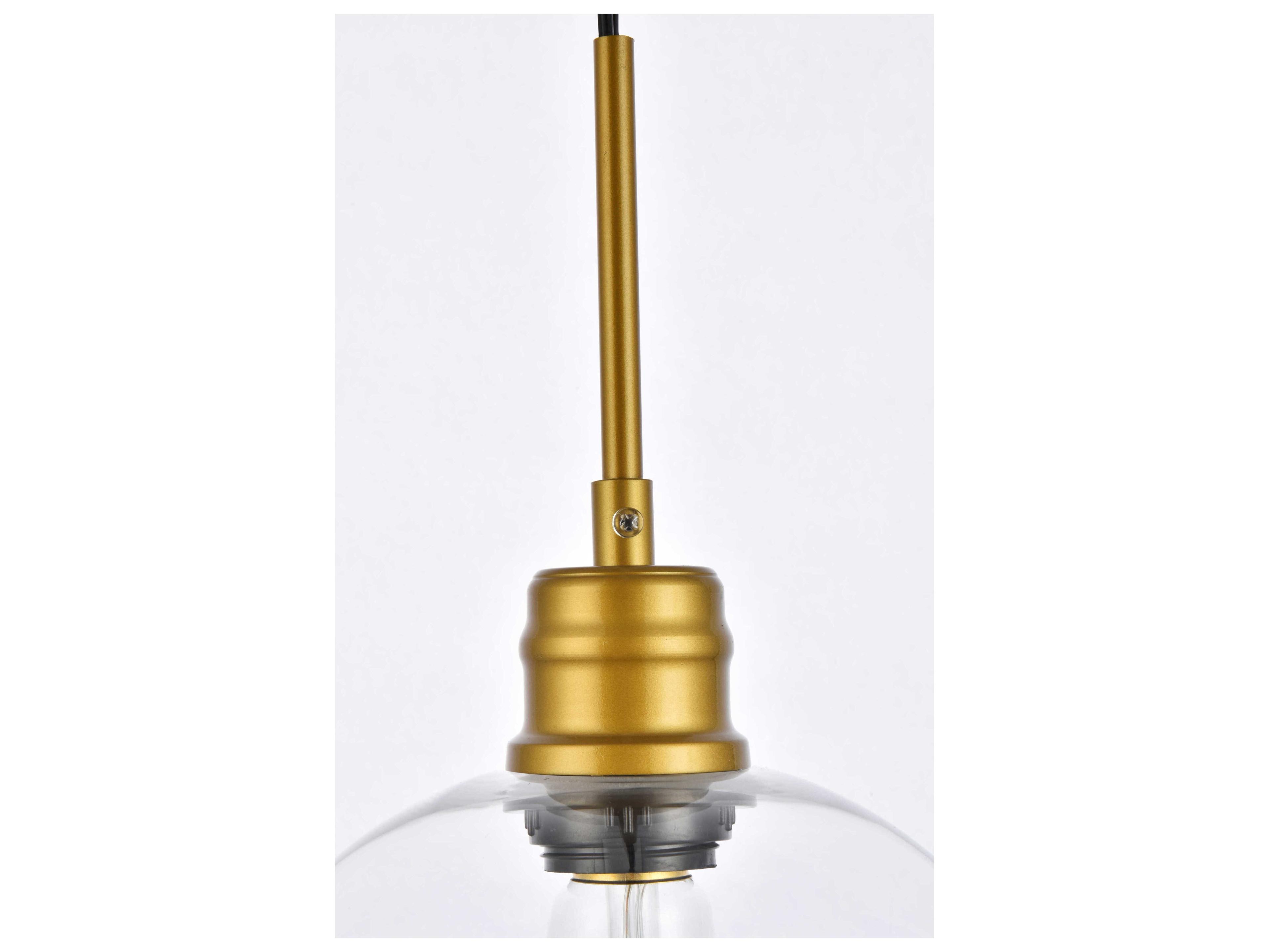Elegant Lighting Emett 1-Light Brass Glass Globe Mini Pendant