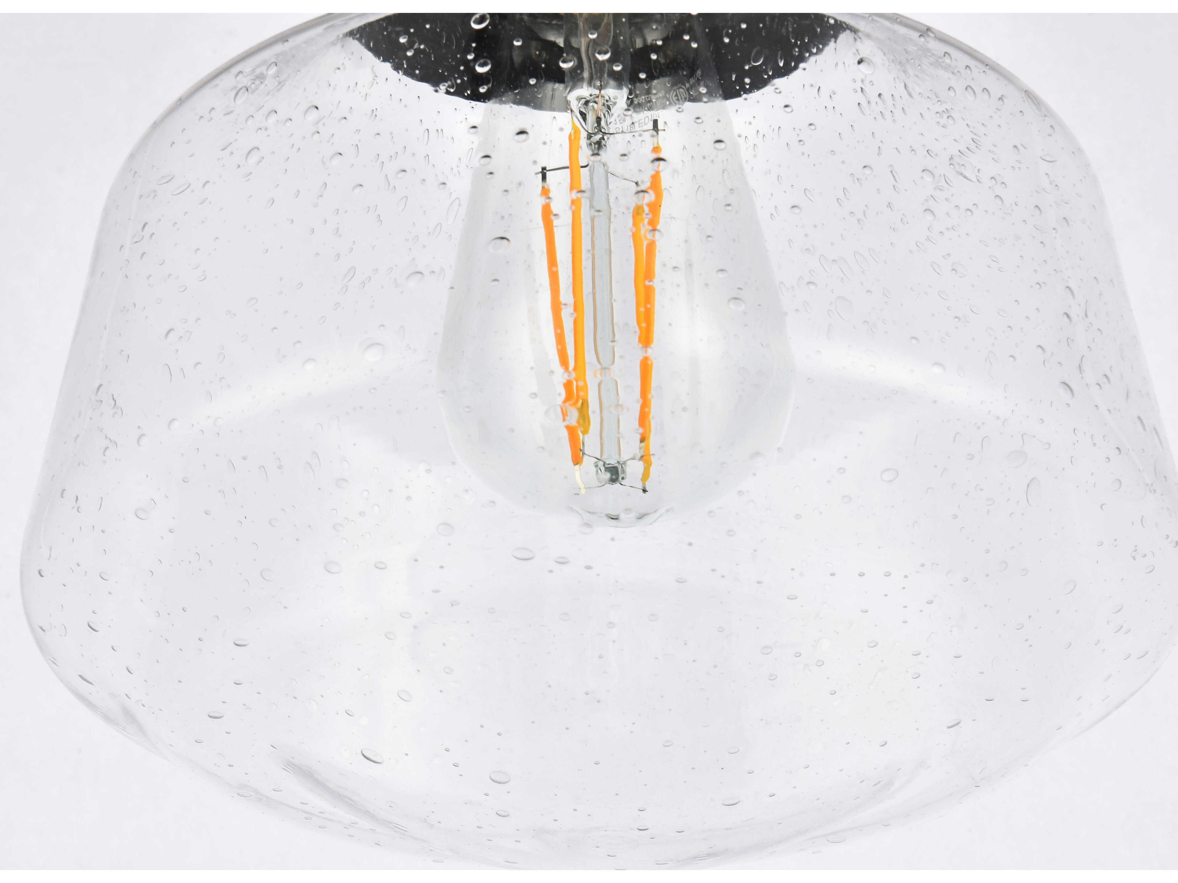 Elegant Lighting Lyle 1-Light Black Glass LED Mini Pendant