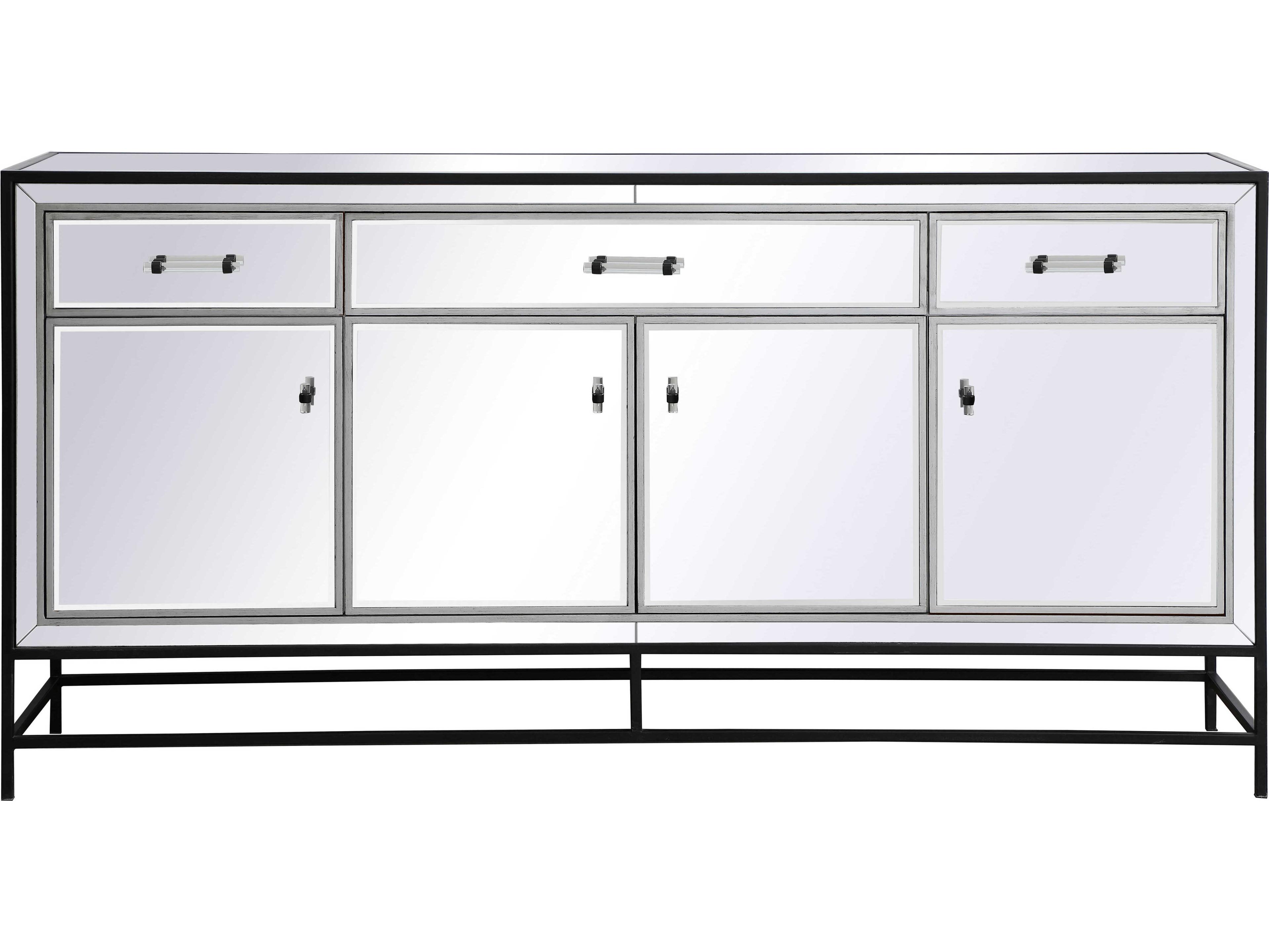 James 72" Black Credenza Sideboard
