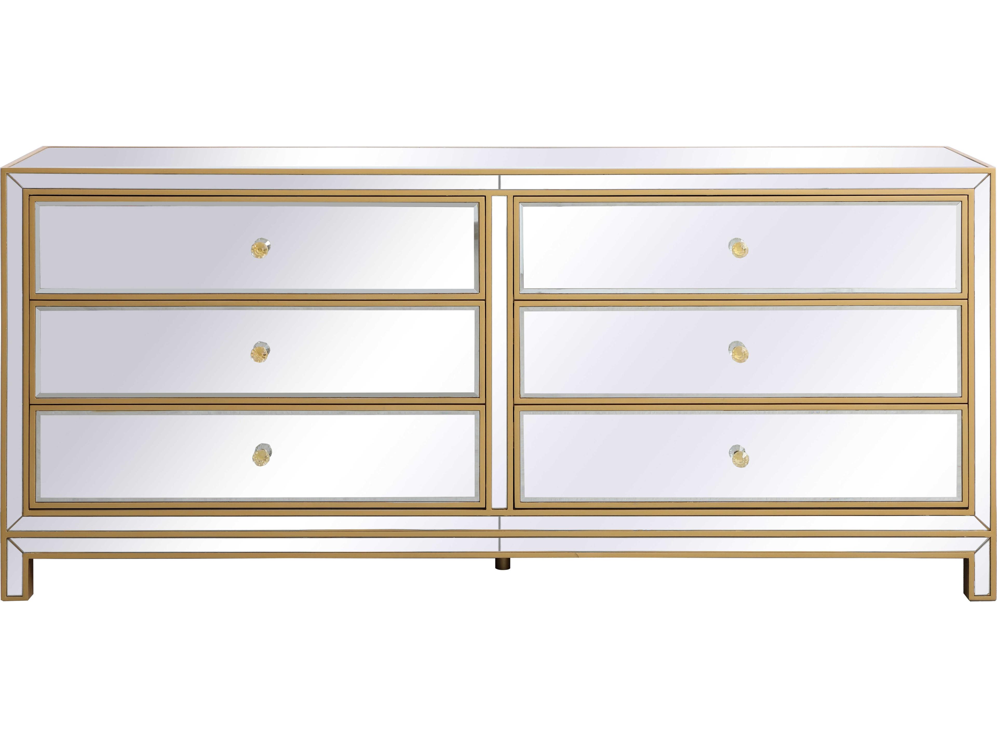 Reflexion Mirrored Double Dresser in Gold