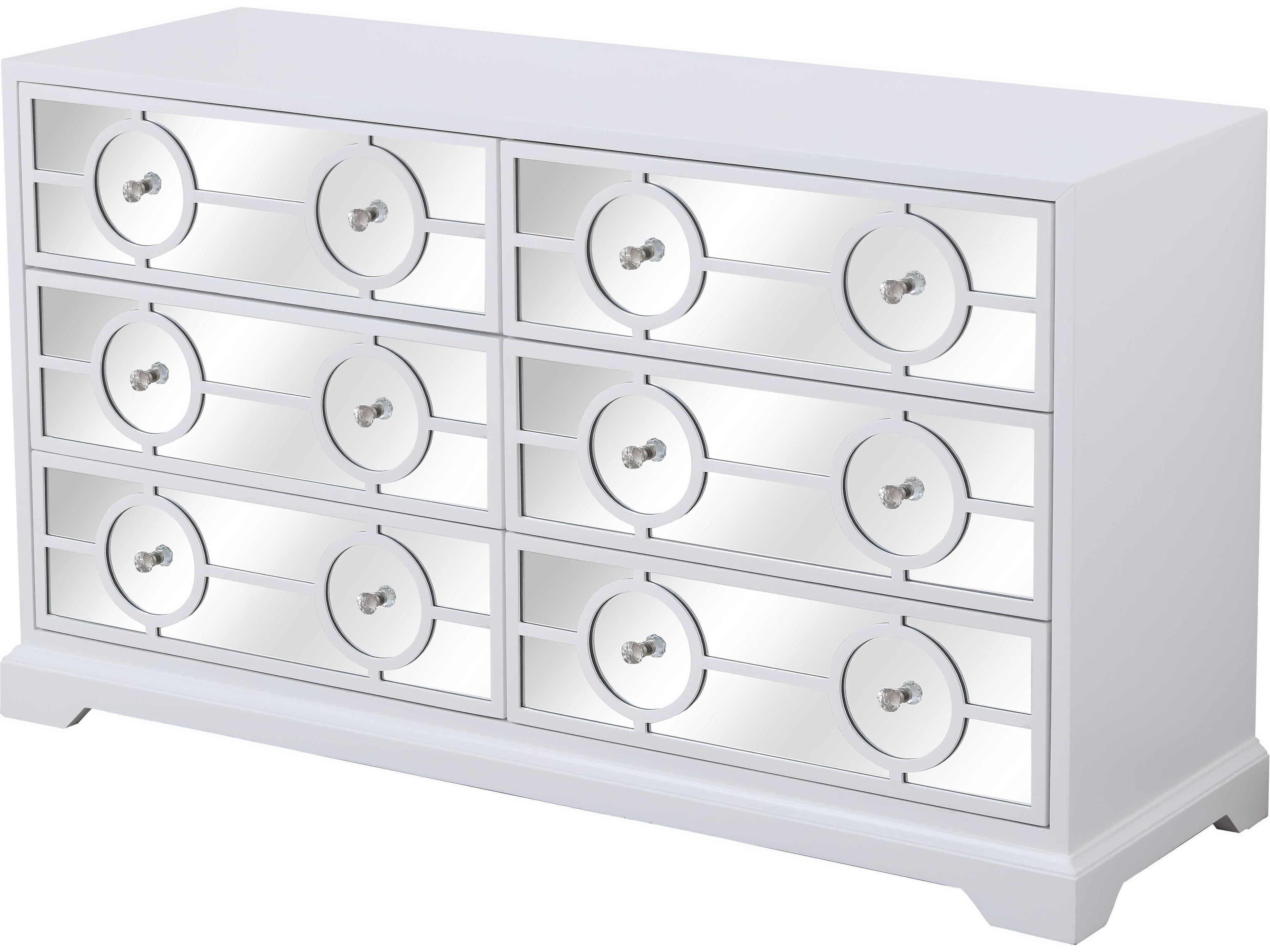 Elegant Lighting Modern 6-Drawers Rubberwood Double Dresser