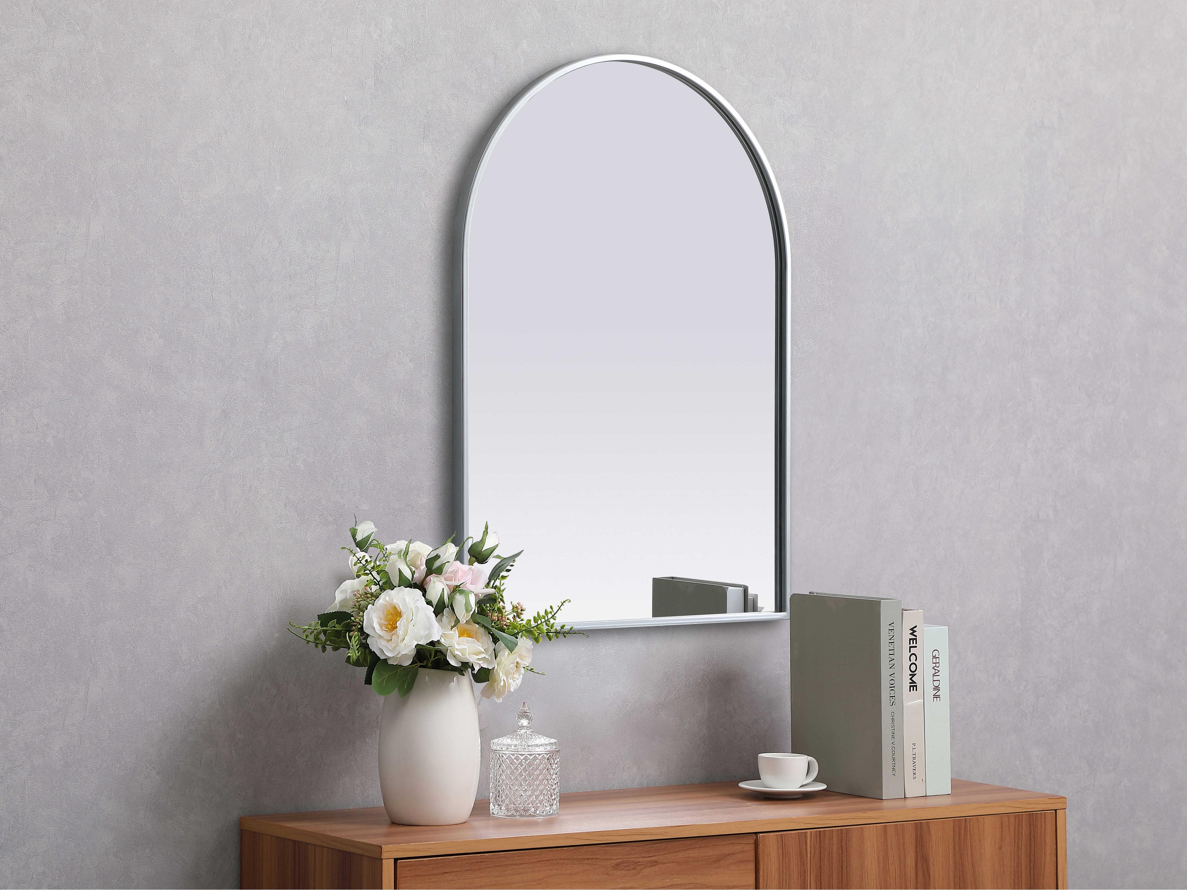 Elegant Lighting Ayra Silver Arch Wall Mirror