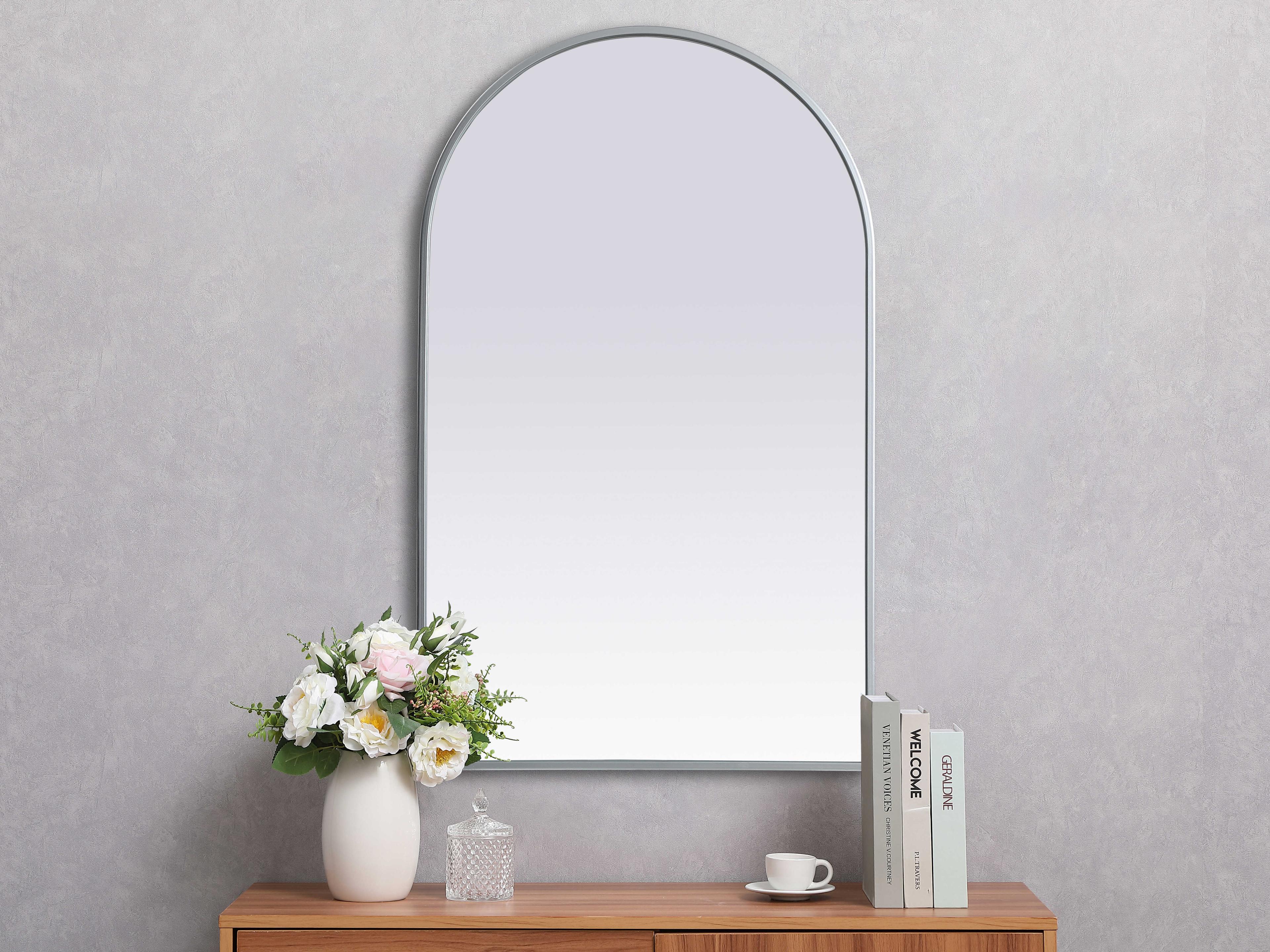 Elegant Lighting Ayra Silver Arch Wall Mirror