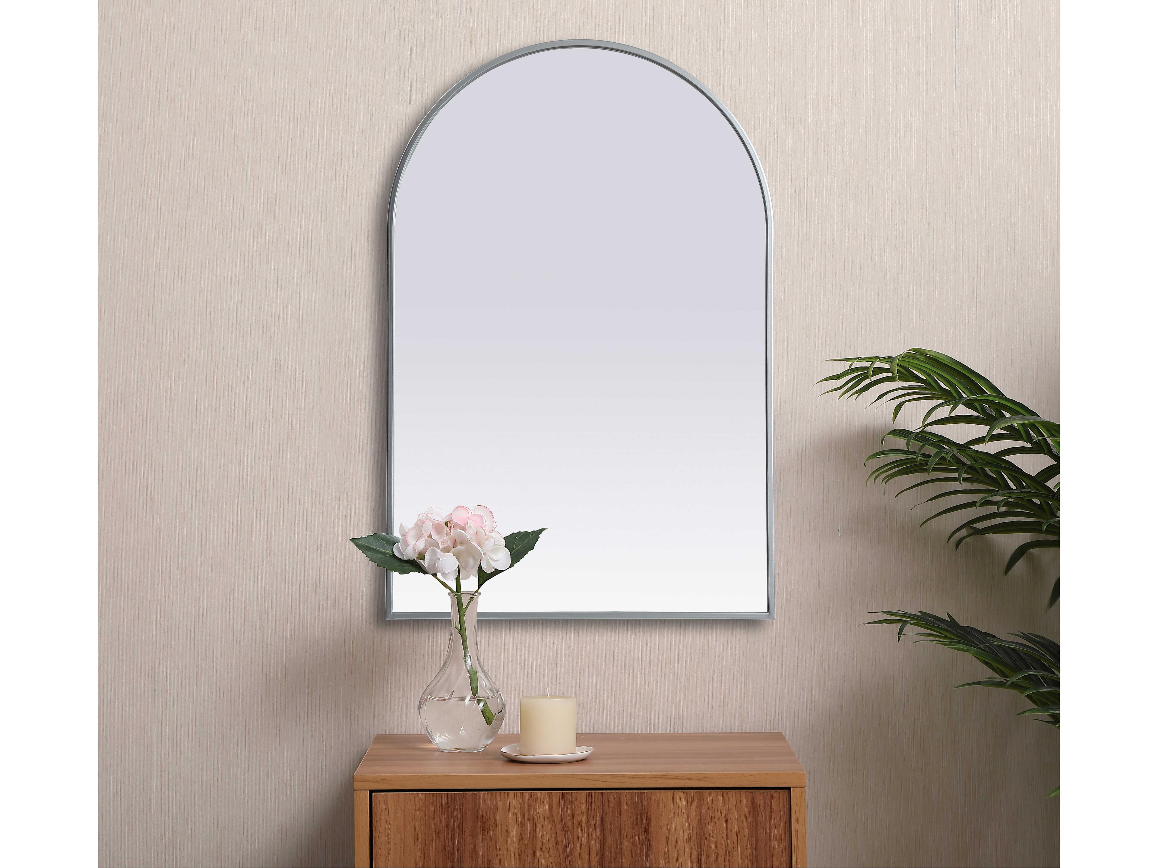 Elegant Lighting Ayra Silver Arch Wall Mirror