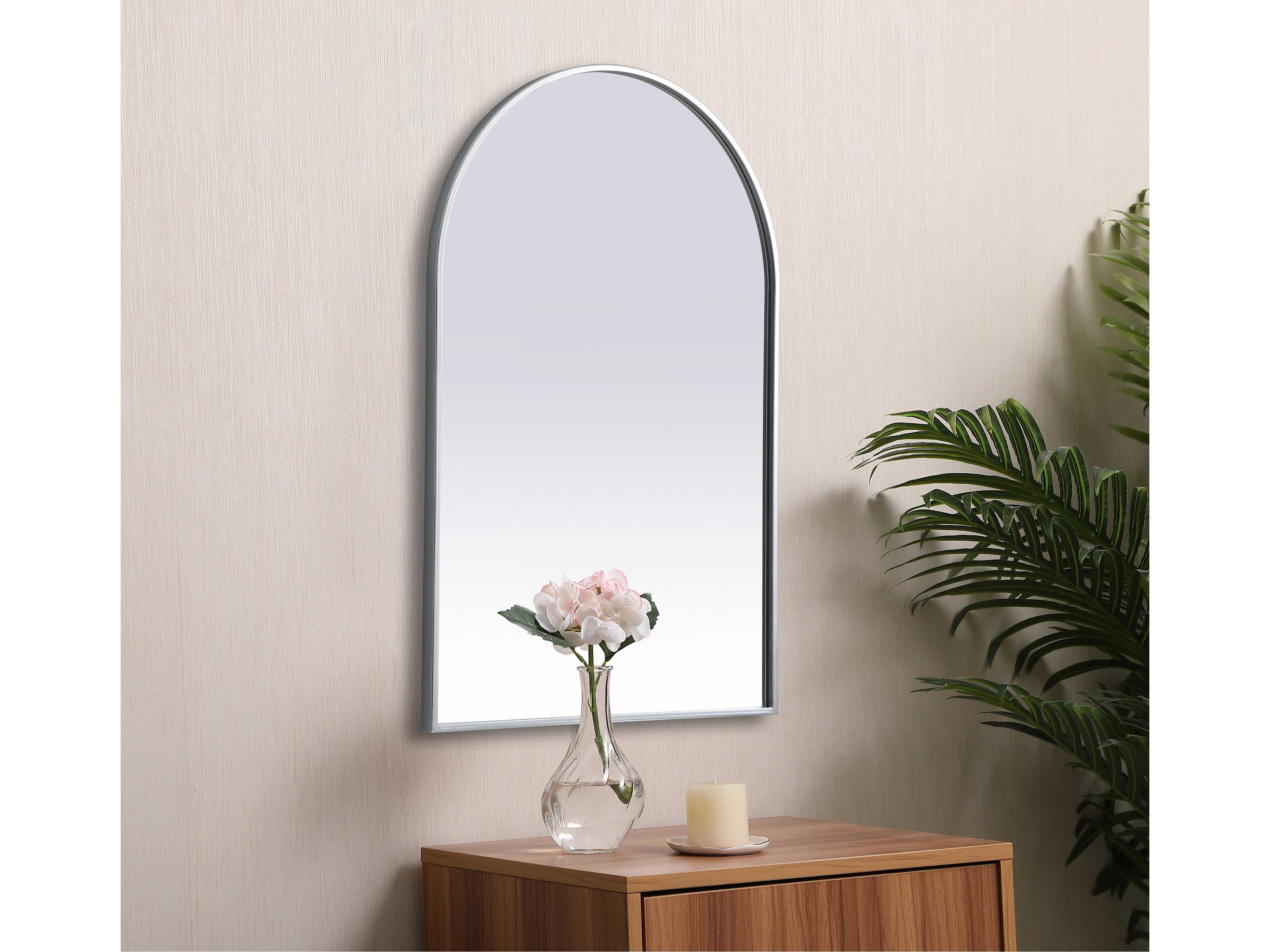 Elegant Lighting Ayra Silver Arch Wall Mirror