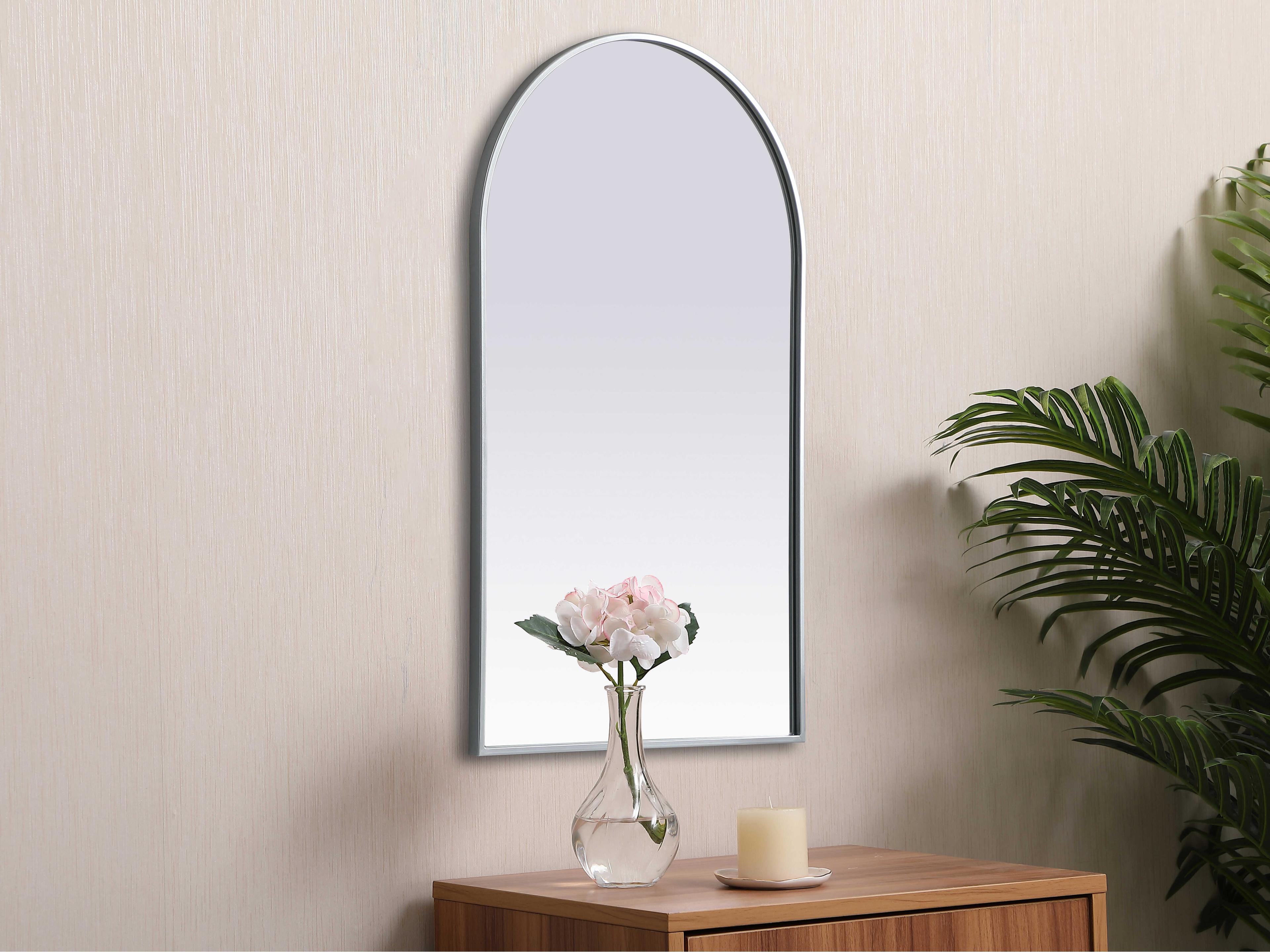 Elegant Lighting Ayra Silver Arch Wall Mirror