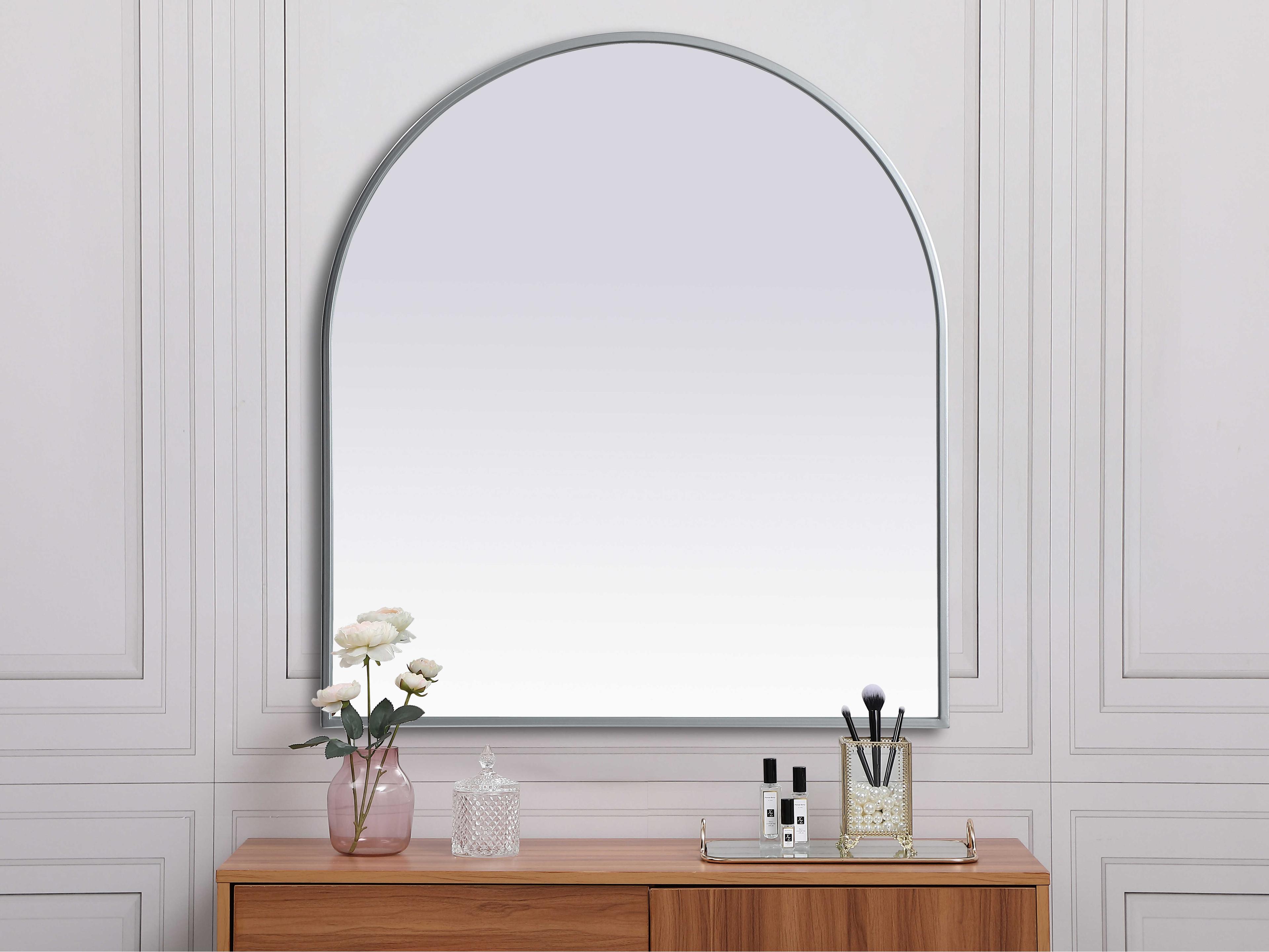 Elegant Lighting Ayra Silver Arch Wall Mirror