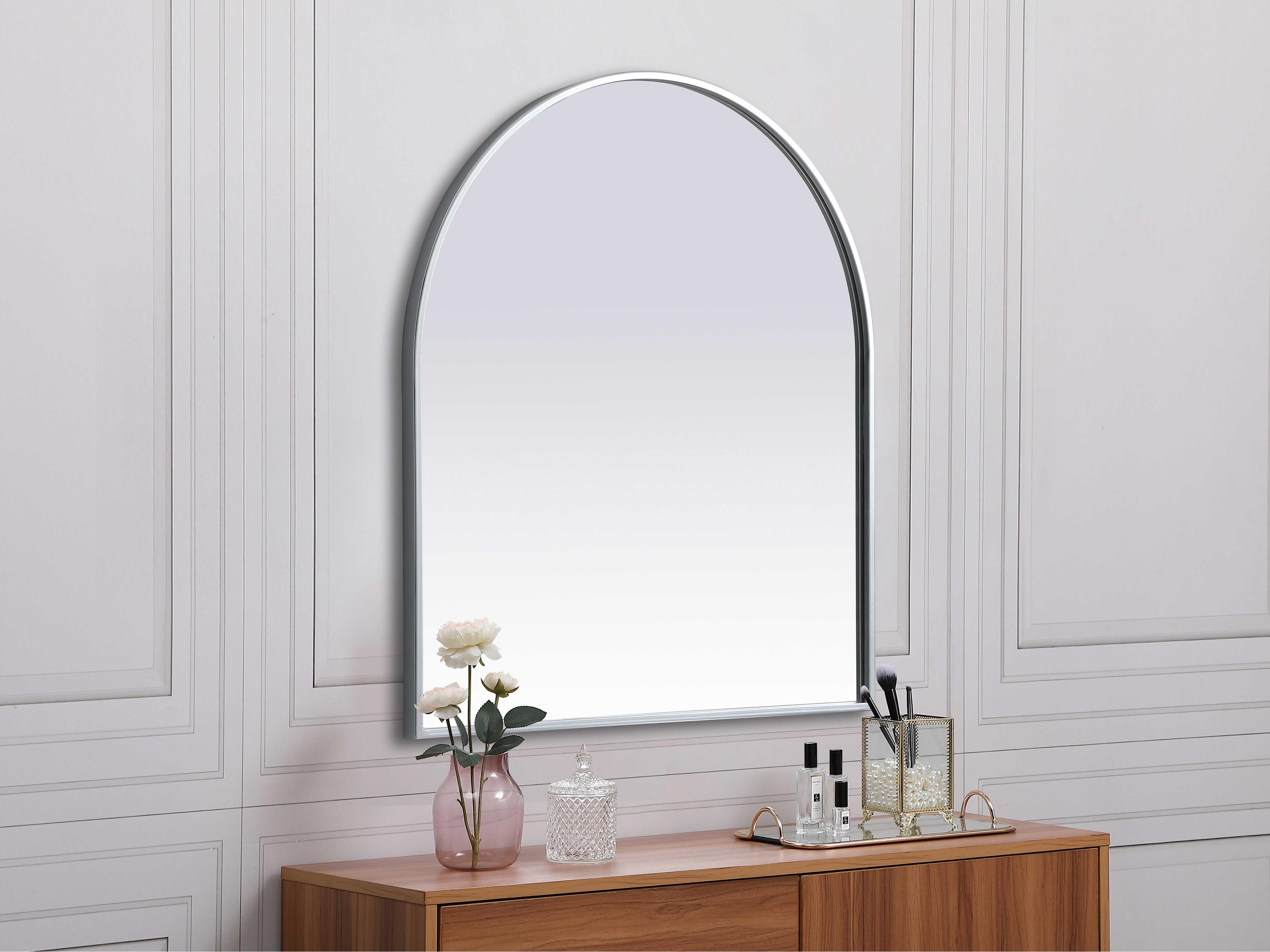 Elegant Lighting Ayra Silver Arch Wall Mirror