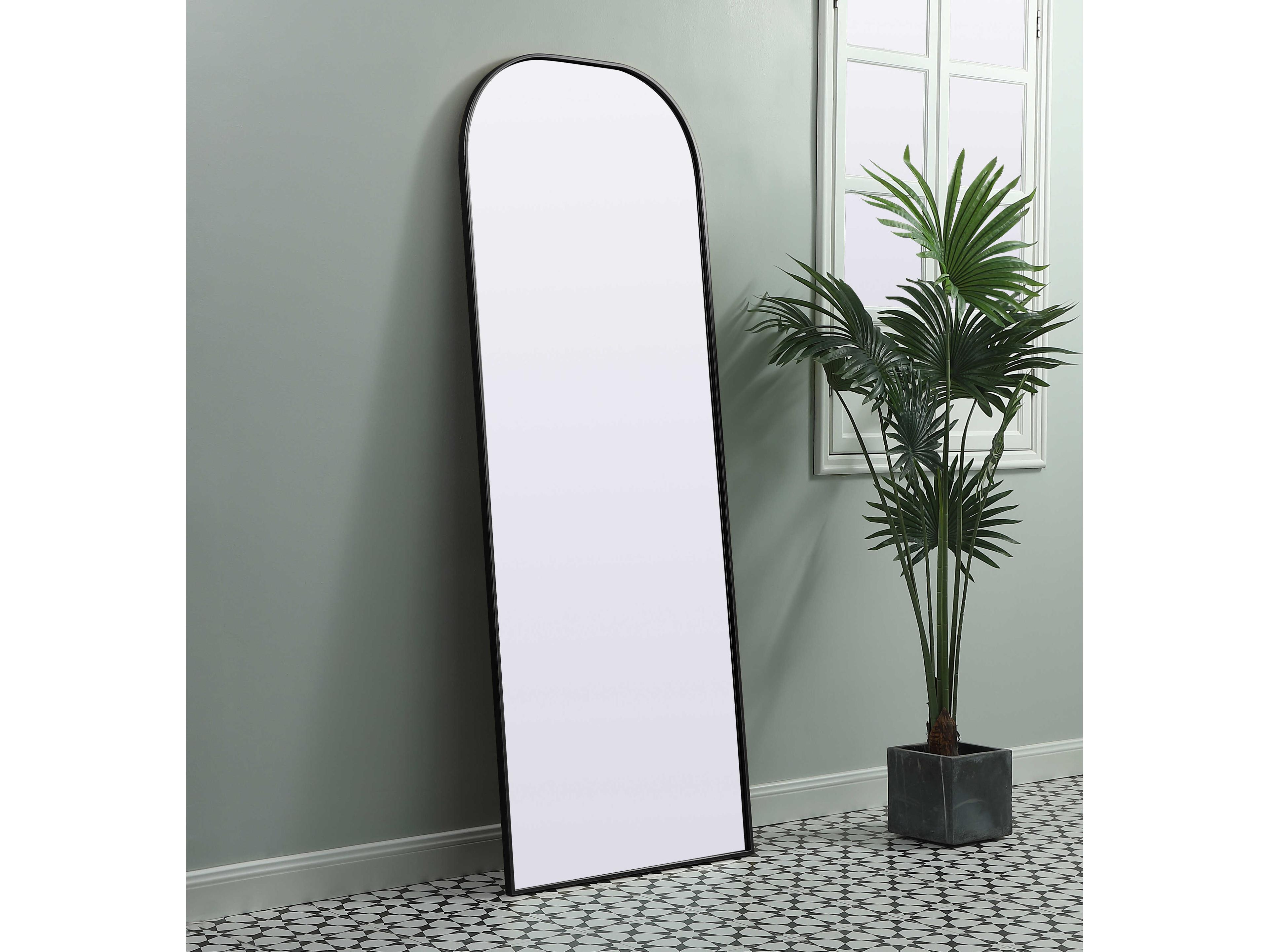 Elegant Lighting Blaire Black Arch Floor Mirror
