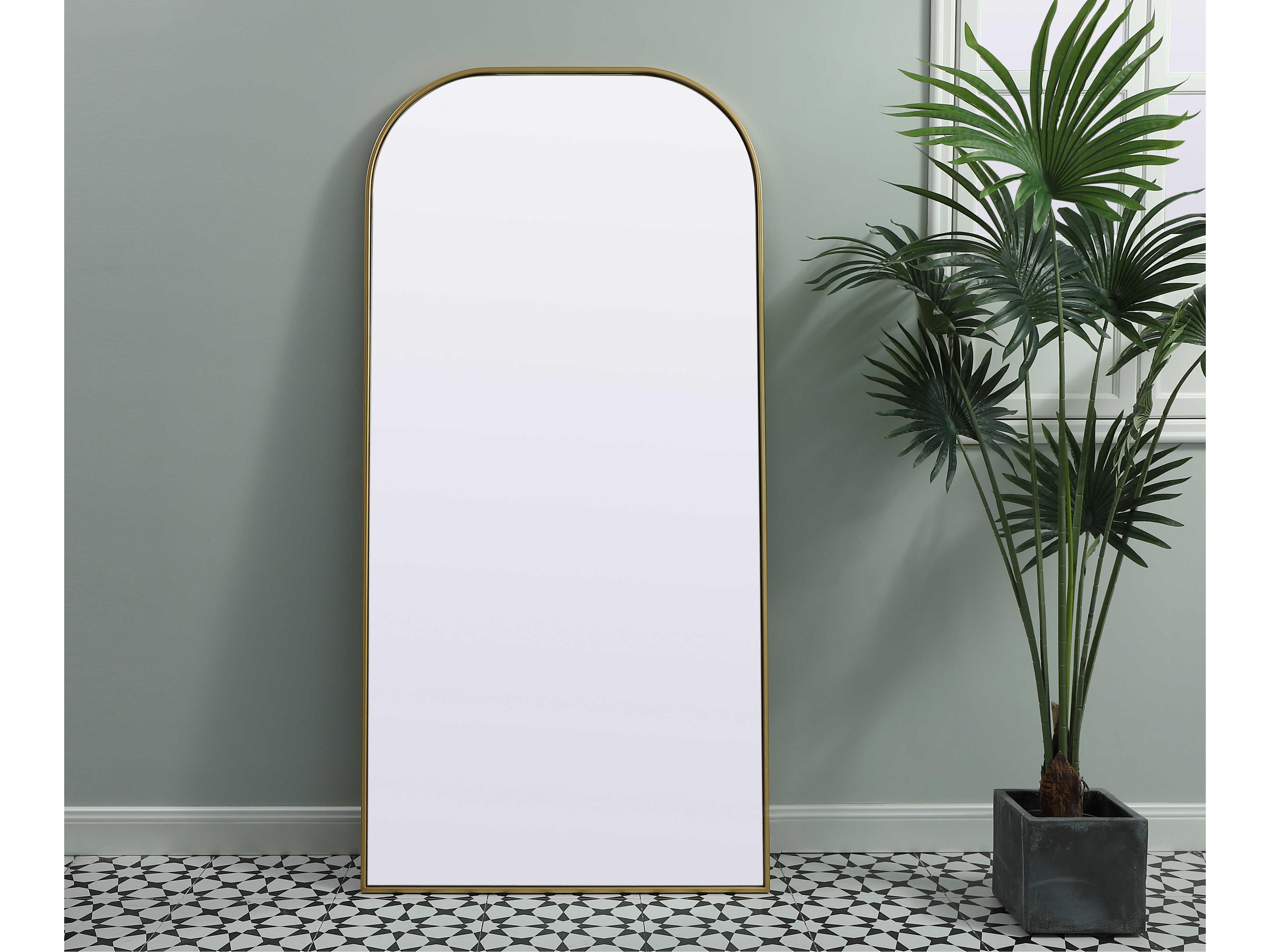 Elegant Lighting Blaire Brass Arch Floor Mirror