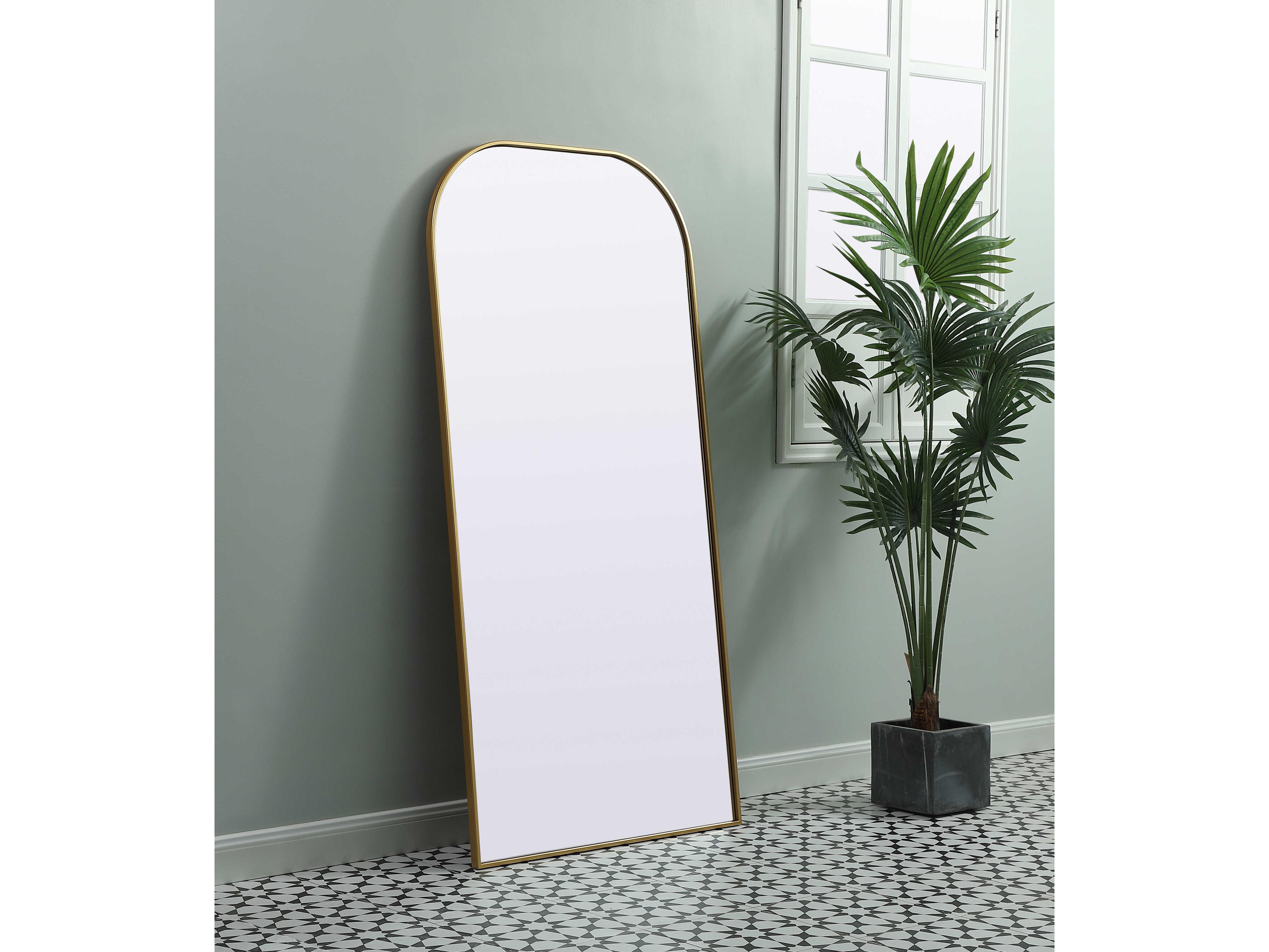 Elegant Lighting Blaire Brass Arch Floor Mirror
