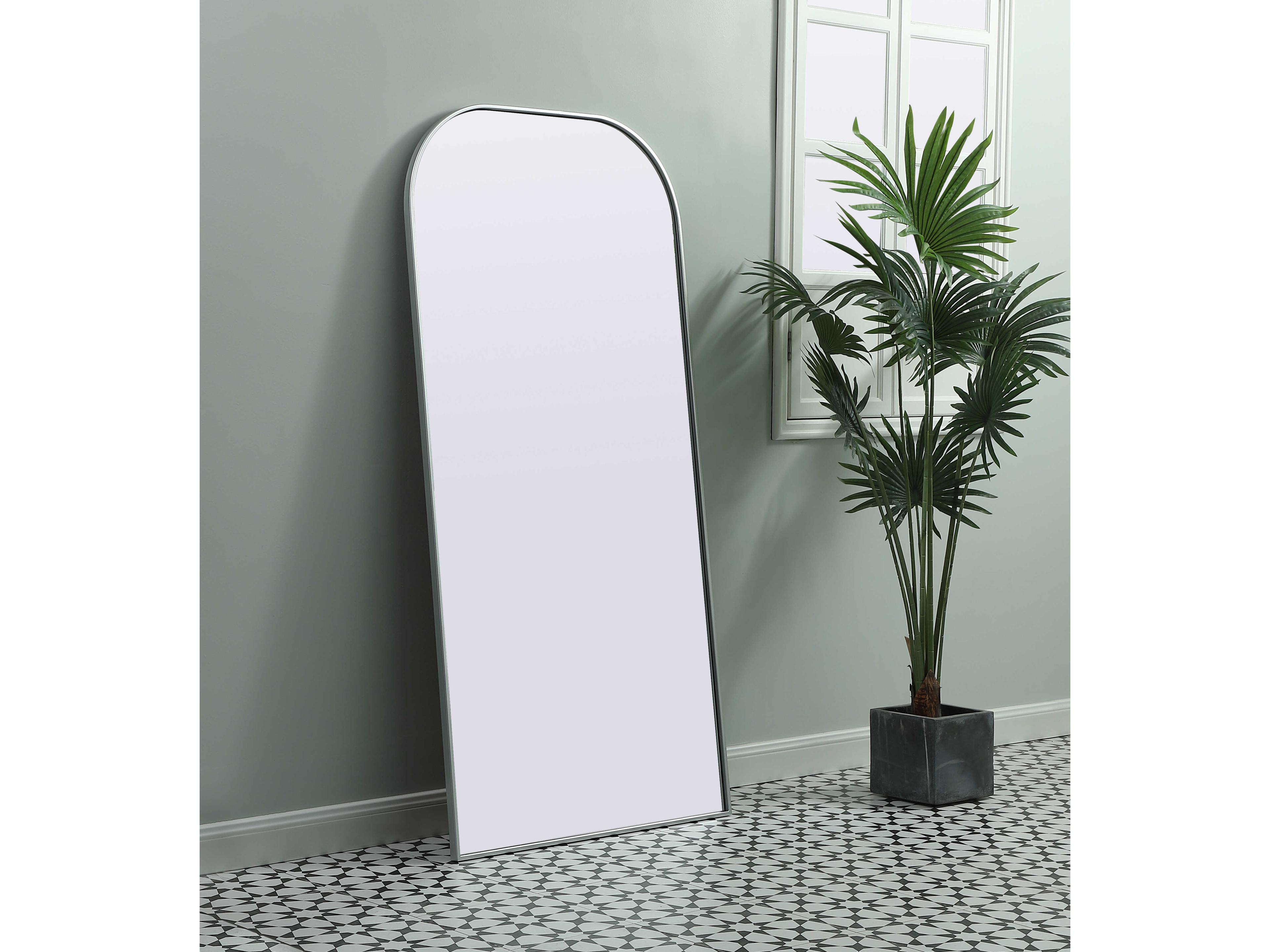 Elegant Lighting Blaire Silver Arch Floor Mirror