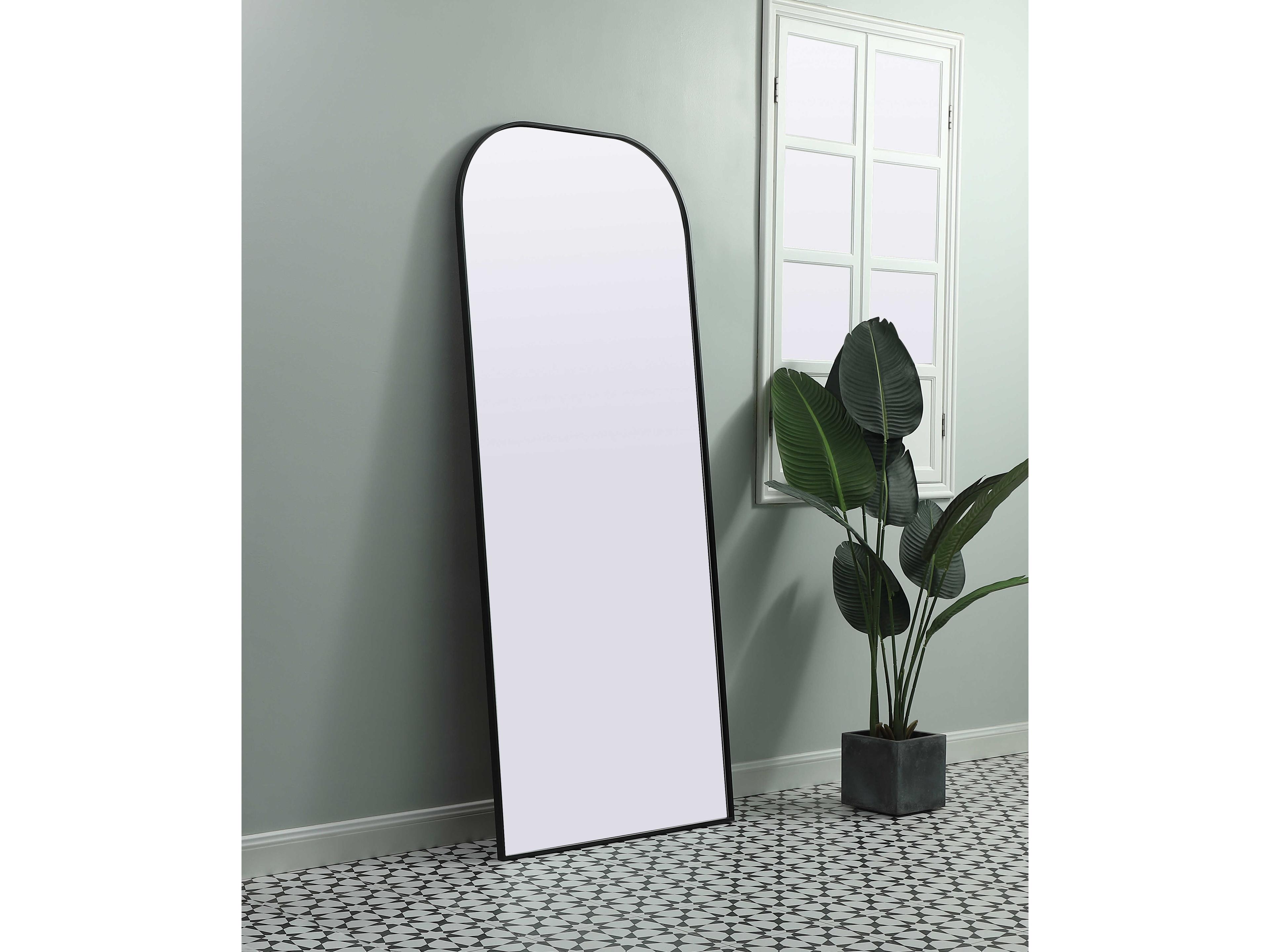 Elegant Lighting Blaire Black Arch Floor Mirror
