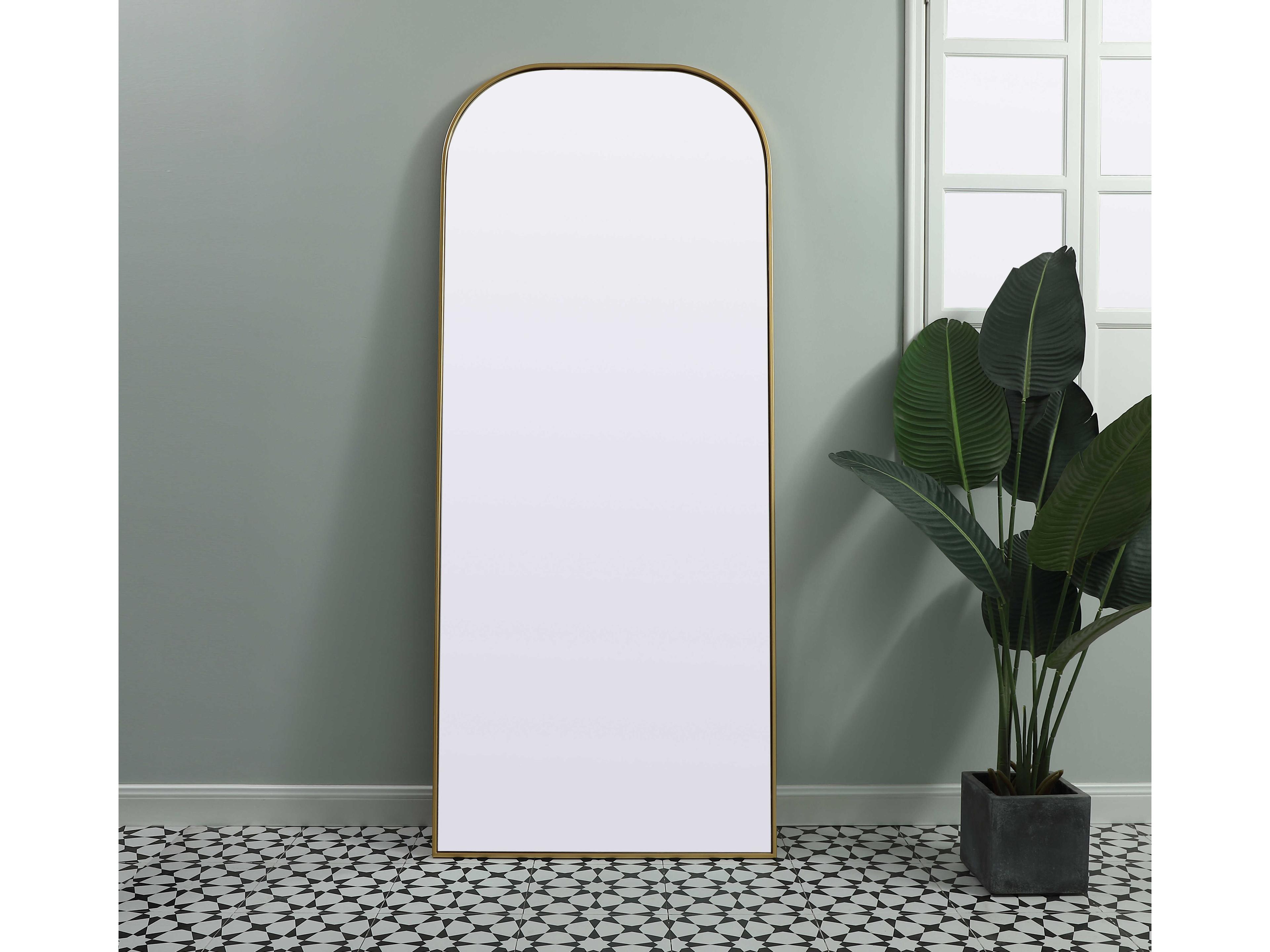 Elegant Lighting Blaire Brass Arch Floor Mirror