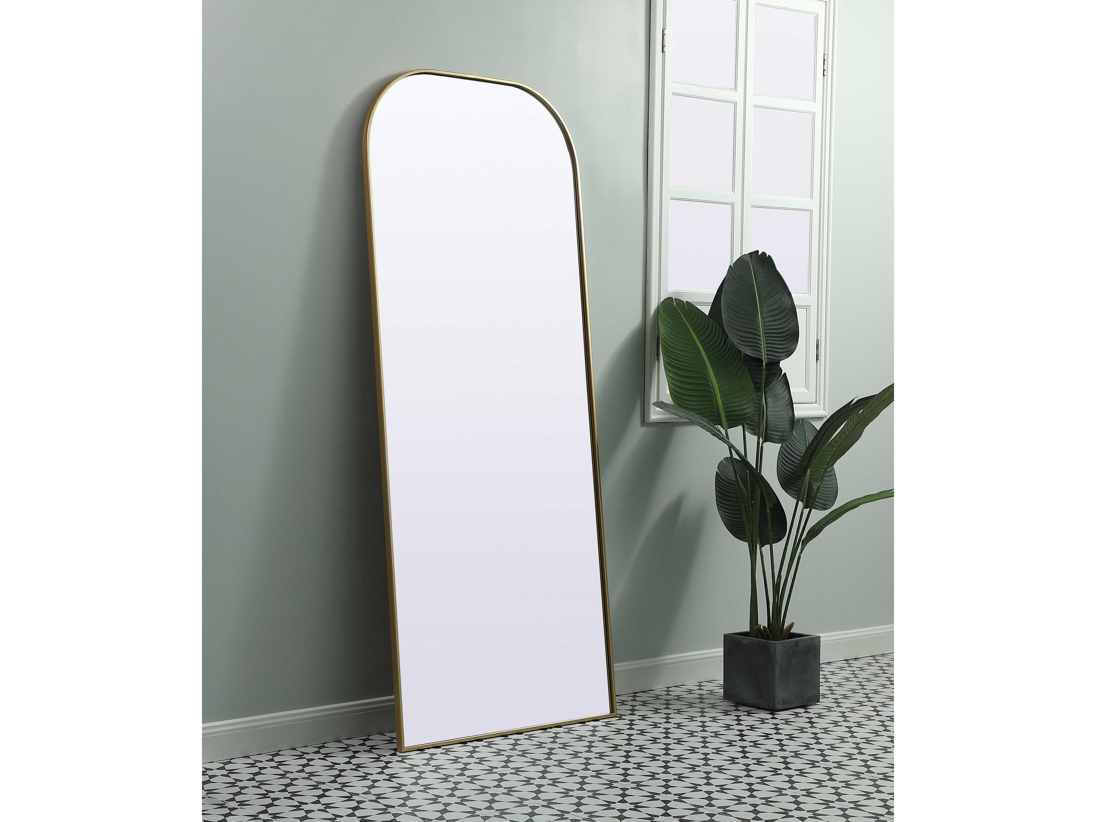 Elegant Lighting Blaire Brass Arch Floor Mirror