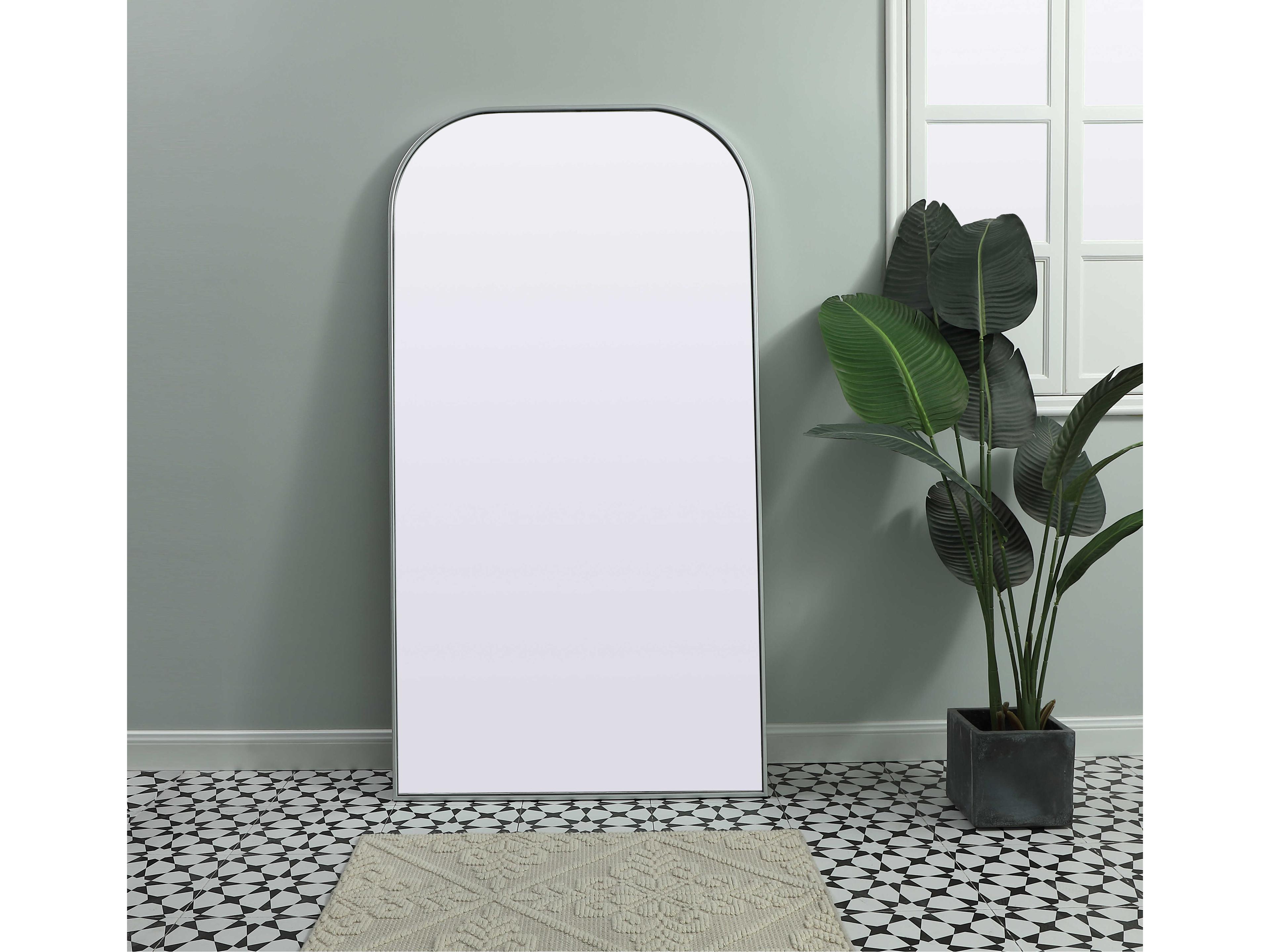 Elegant Lighting Blaire Silver Arch Floor Mirror