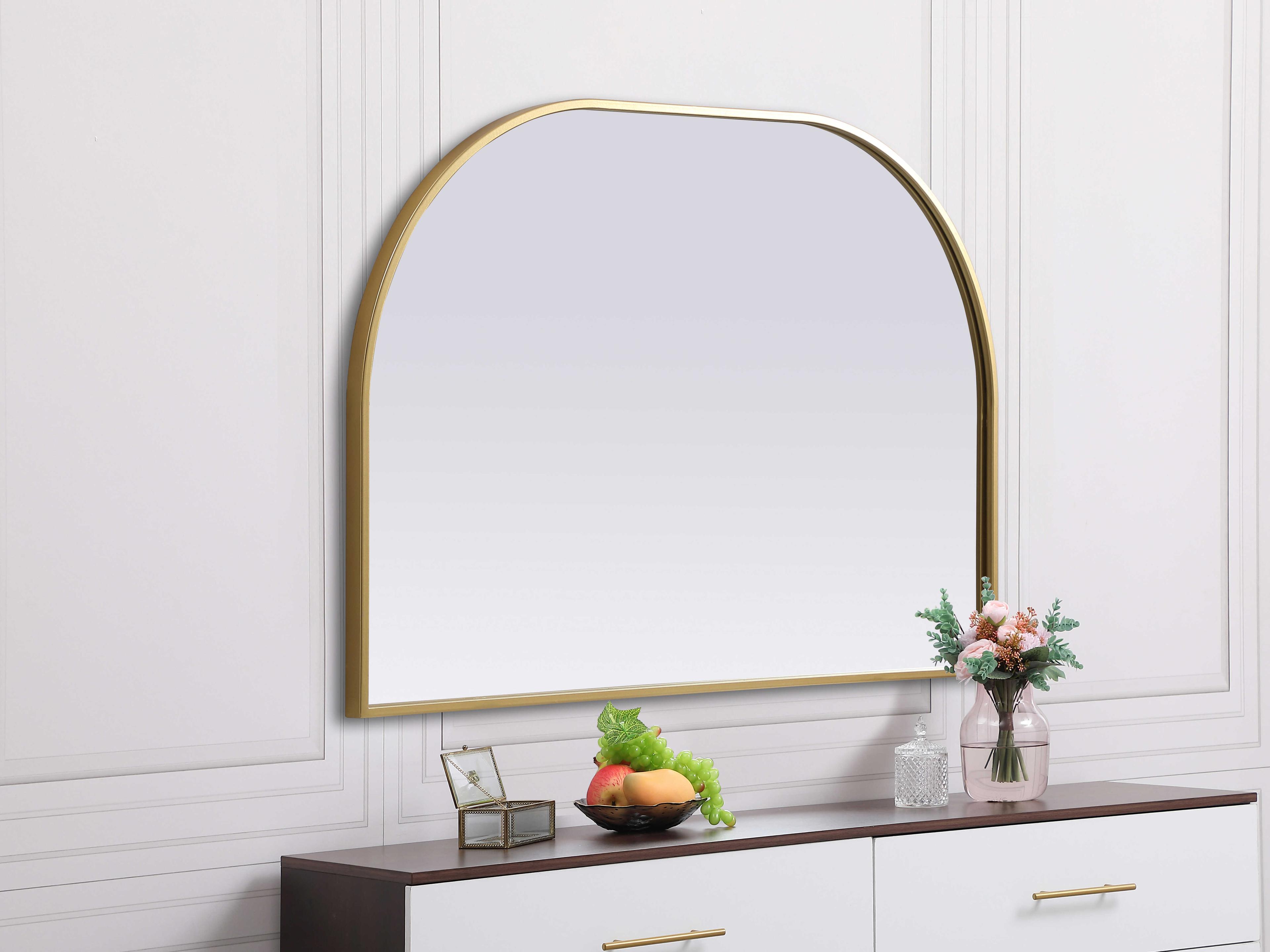 Elegant Lighting Blaire Brass Arch Wall Mirror