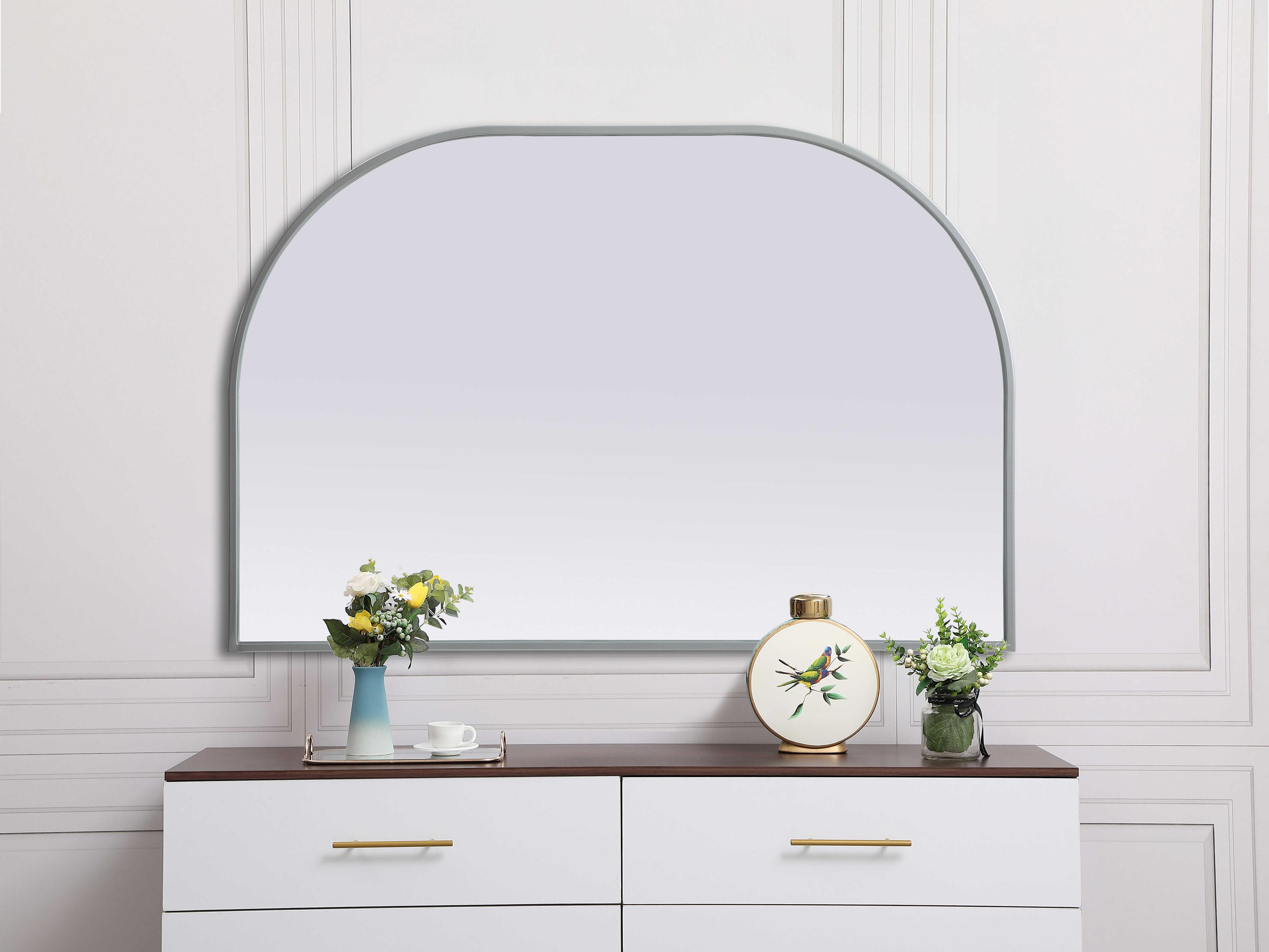 Elegant Lighting Blaire Silver Arch Wall Mirror