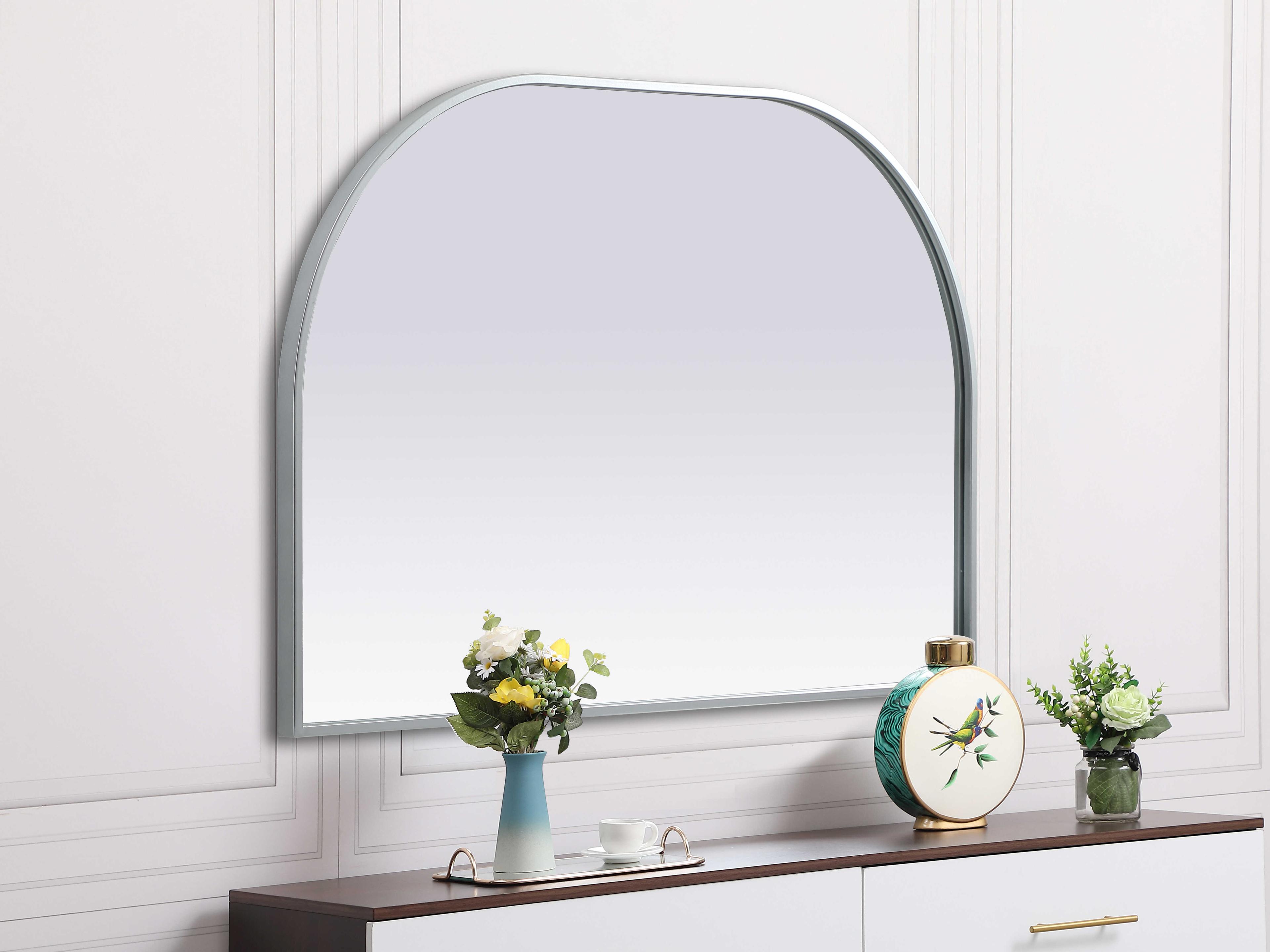 Elegant Lighting Blaire Silver Arch Wall Mirror