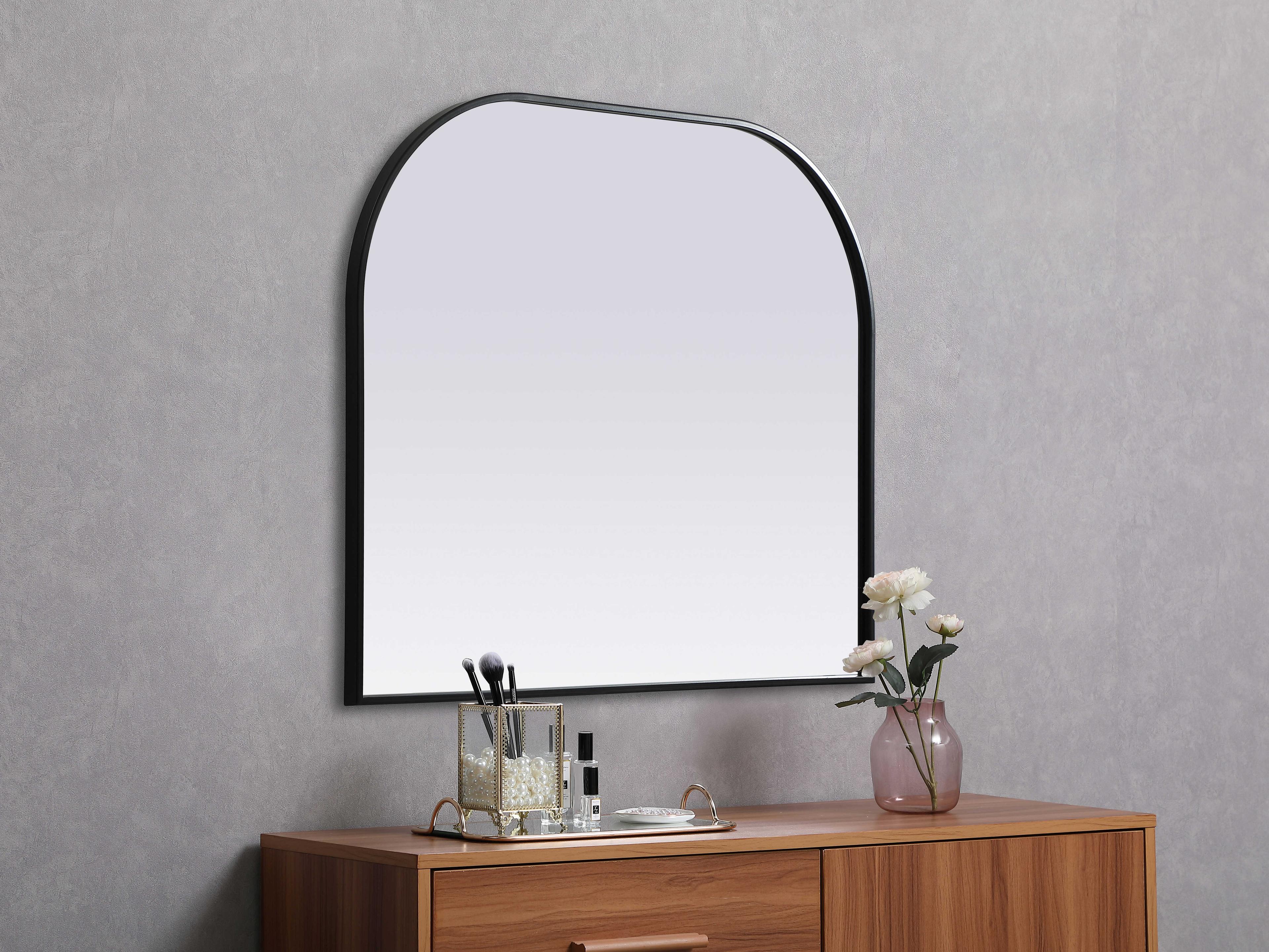 Elegant Lighting Blaire Black Arch Wall Mirror
