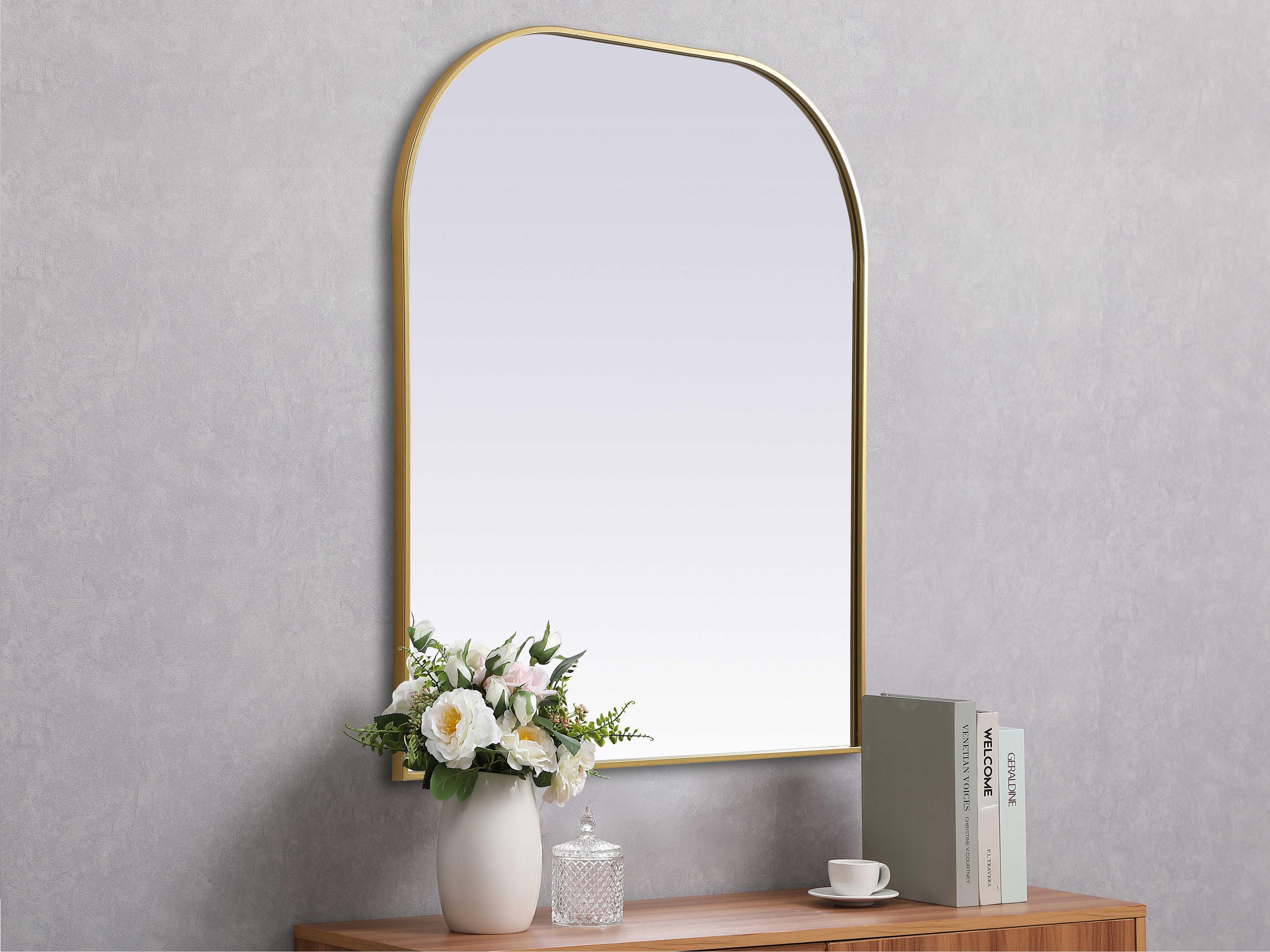 Elegant Lighting Blaire Brass Arch Wall Mirror