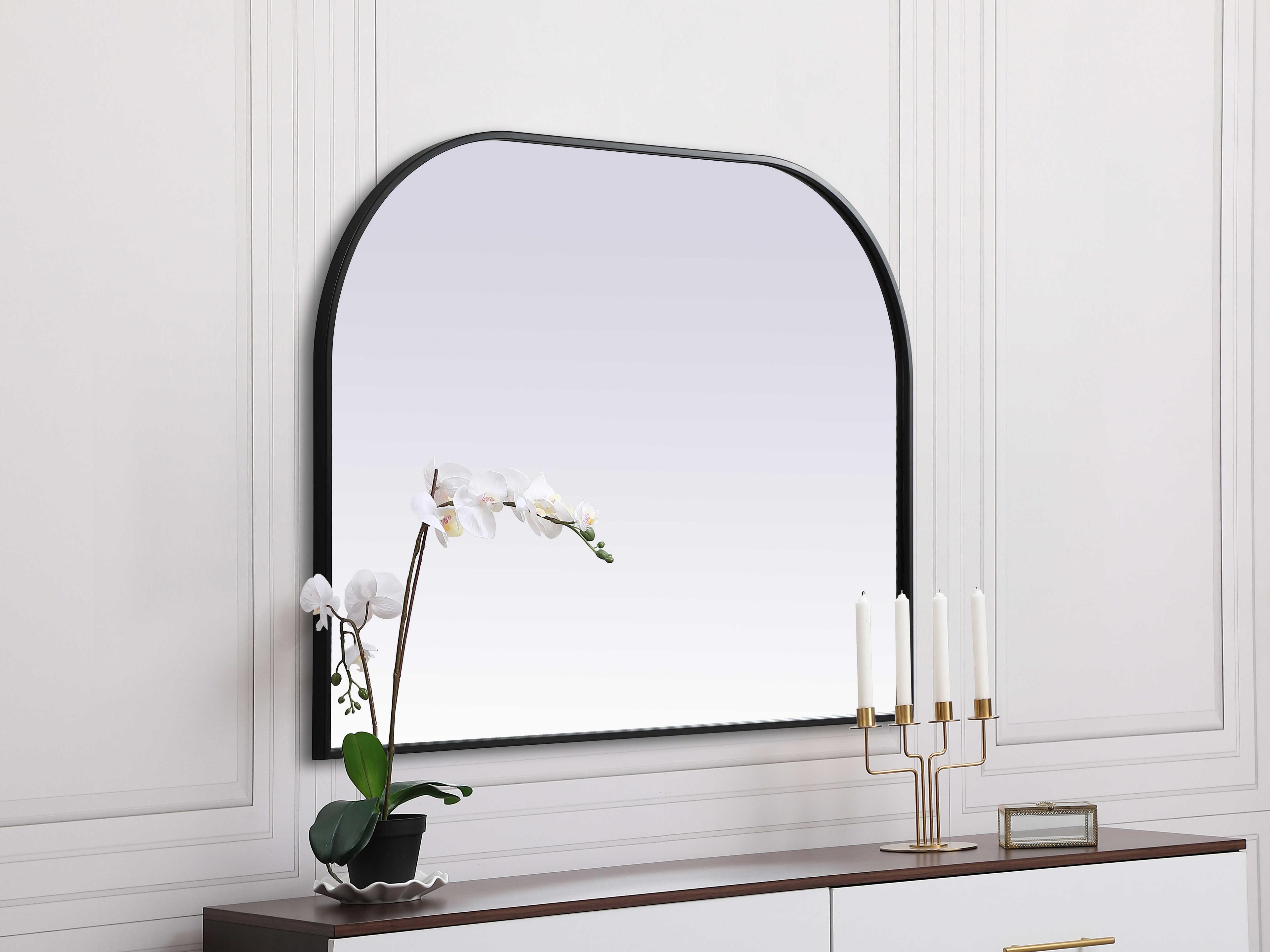 Elegant Lighting Blaire Black Arch Wall Mirror