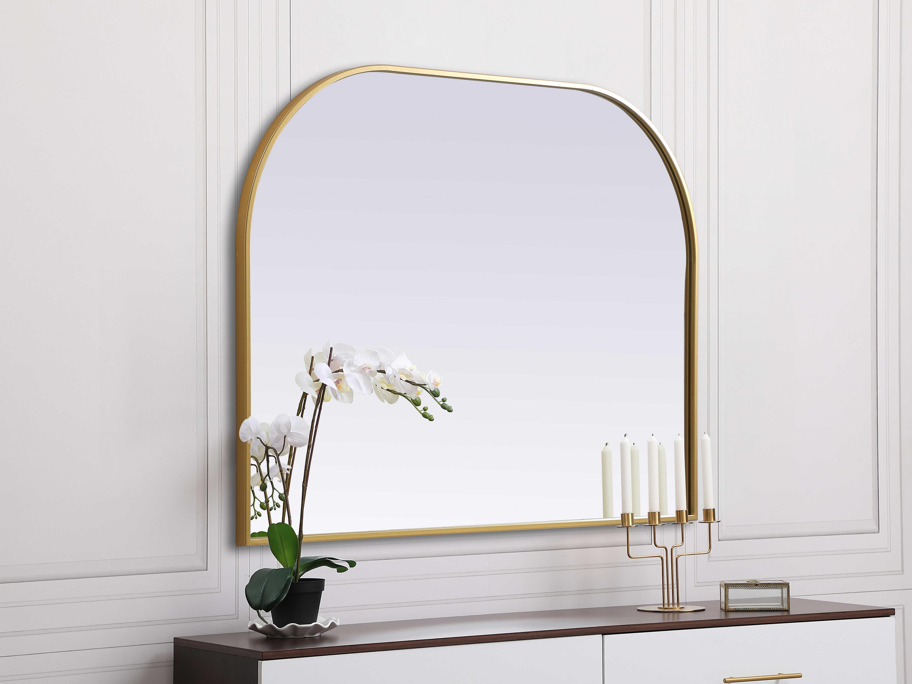 Elegant Lighting Blaire Brass Arch Wall Mirror