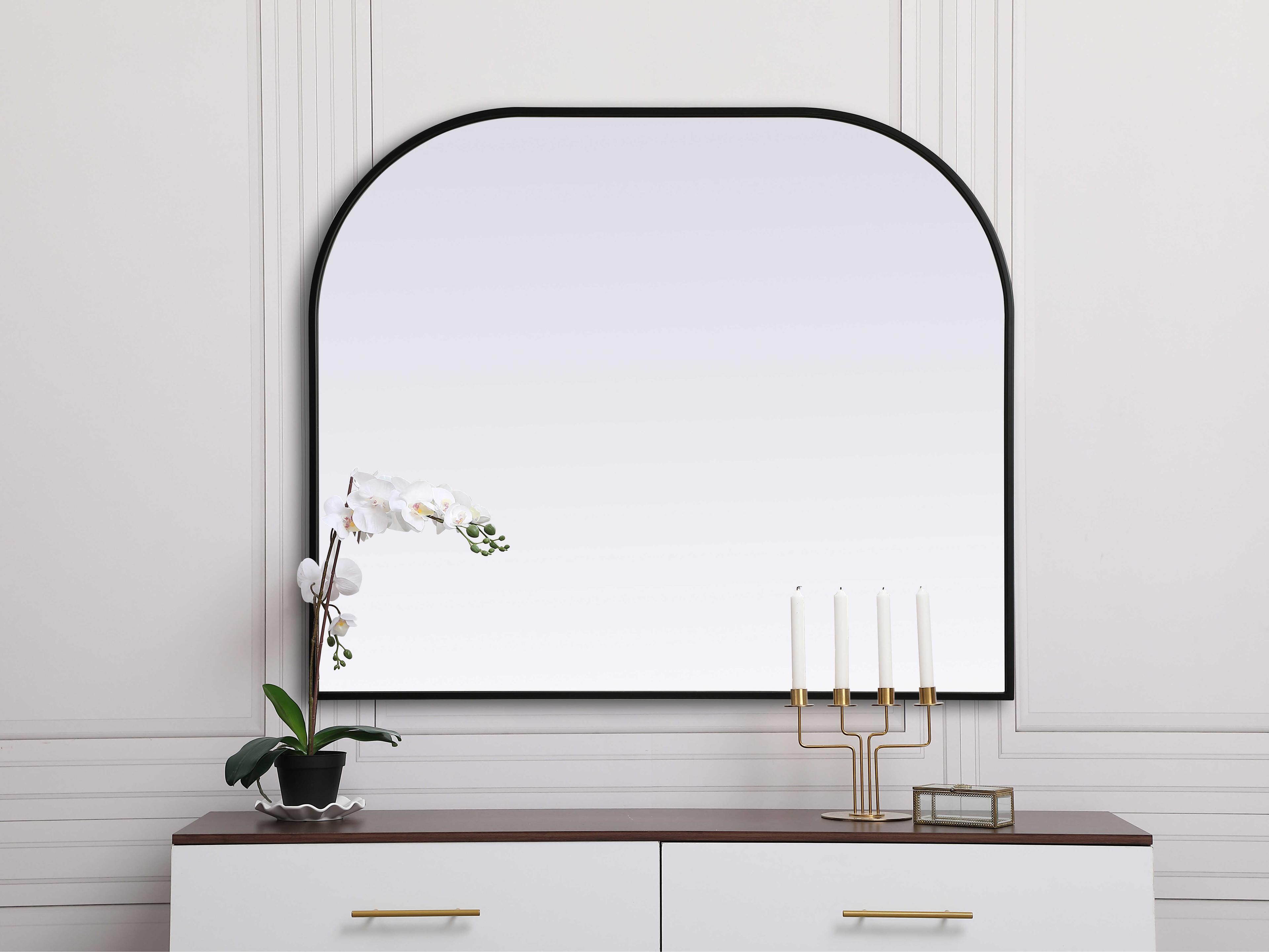 Elegant Lighting Blaire Black Arch Wall Mirror