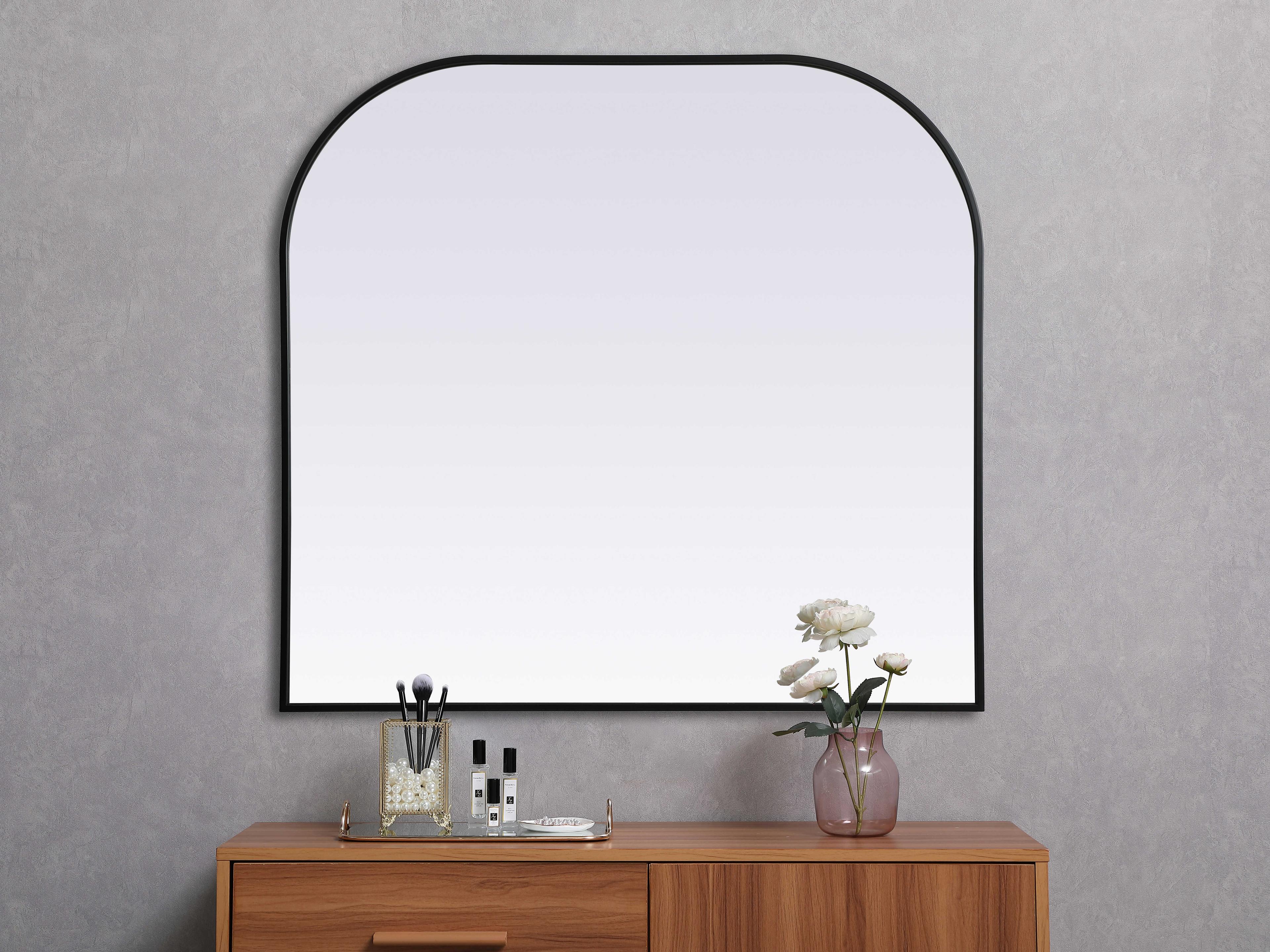 Elegant Lighting Blaire Black Arch Wall Mirror