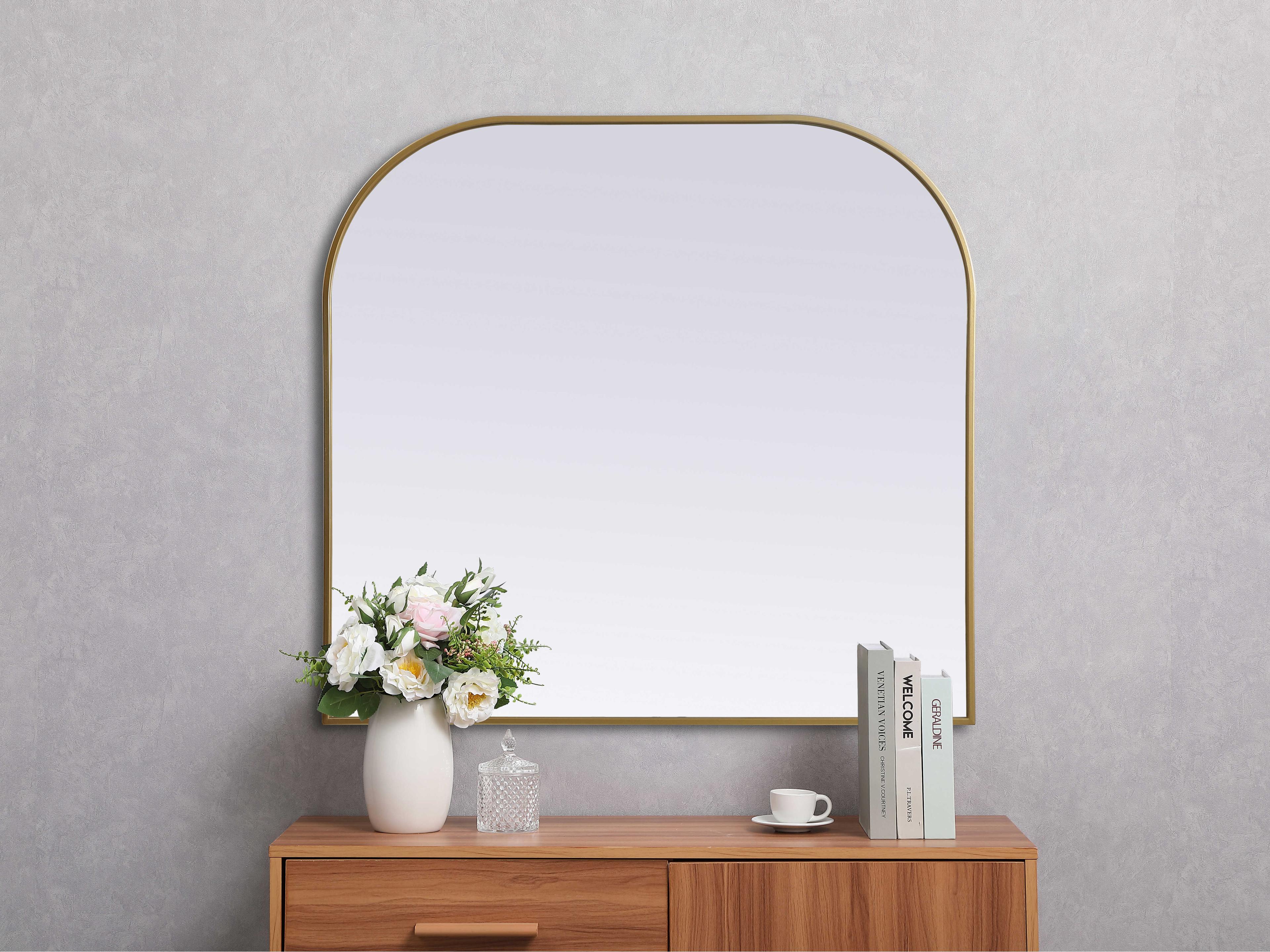 Elegant Lighting Blaire Brass Arch Wall Mirror
